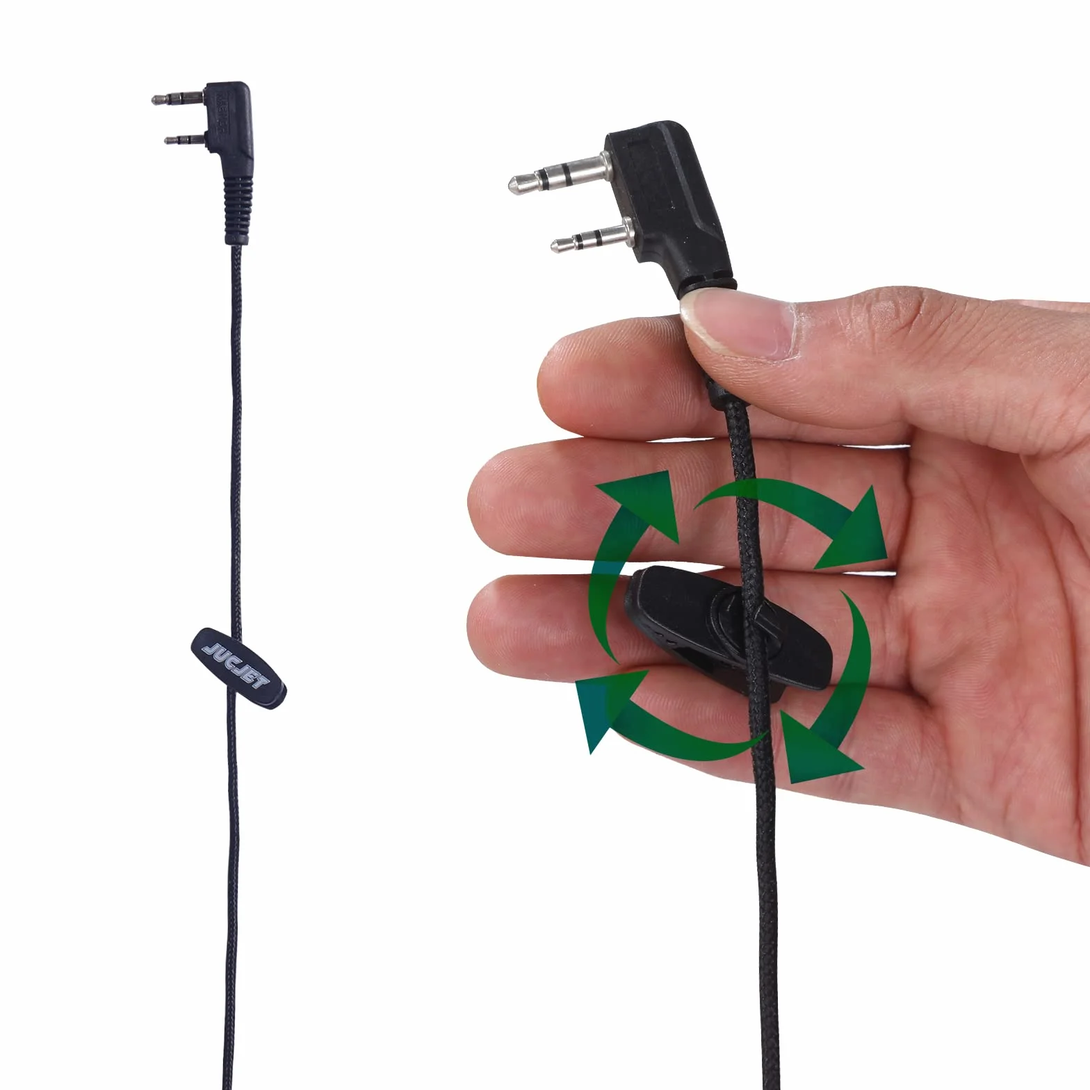 Radio Oreillett 2 Pin Compatible Acoustic Tube Security Bodyguard Écouteurs PTT Mic BF-88E BF-888S UV-5R UV-5RE 2 voie 5 pièces