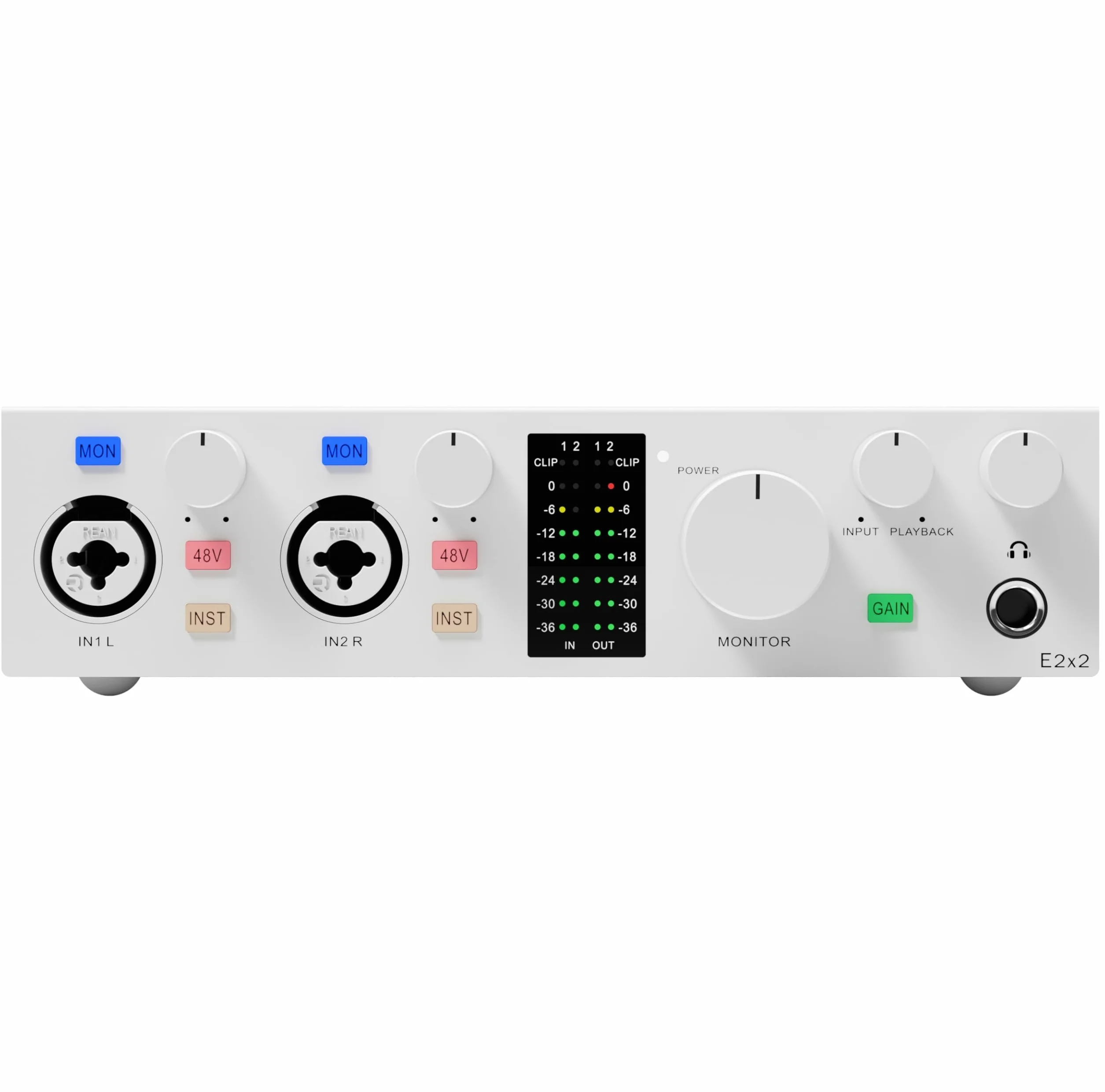 Topping Professional E2x2 Interfaccia Audio USB Modulo Preamplificatore Microfono Bianco