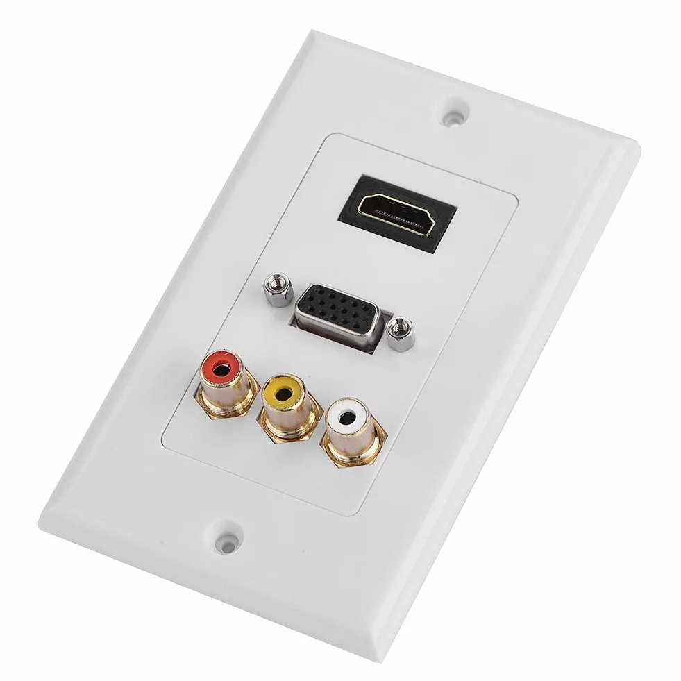 Socobeta Presa a Muro Tre in Uno Protezione Multi-Livello Pannello multimediale con Porta HDMI VGA
