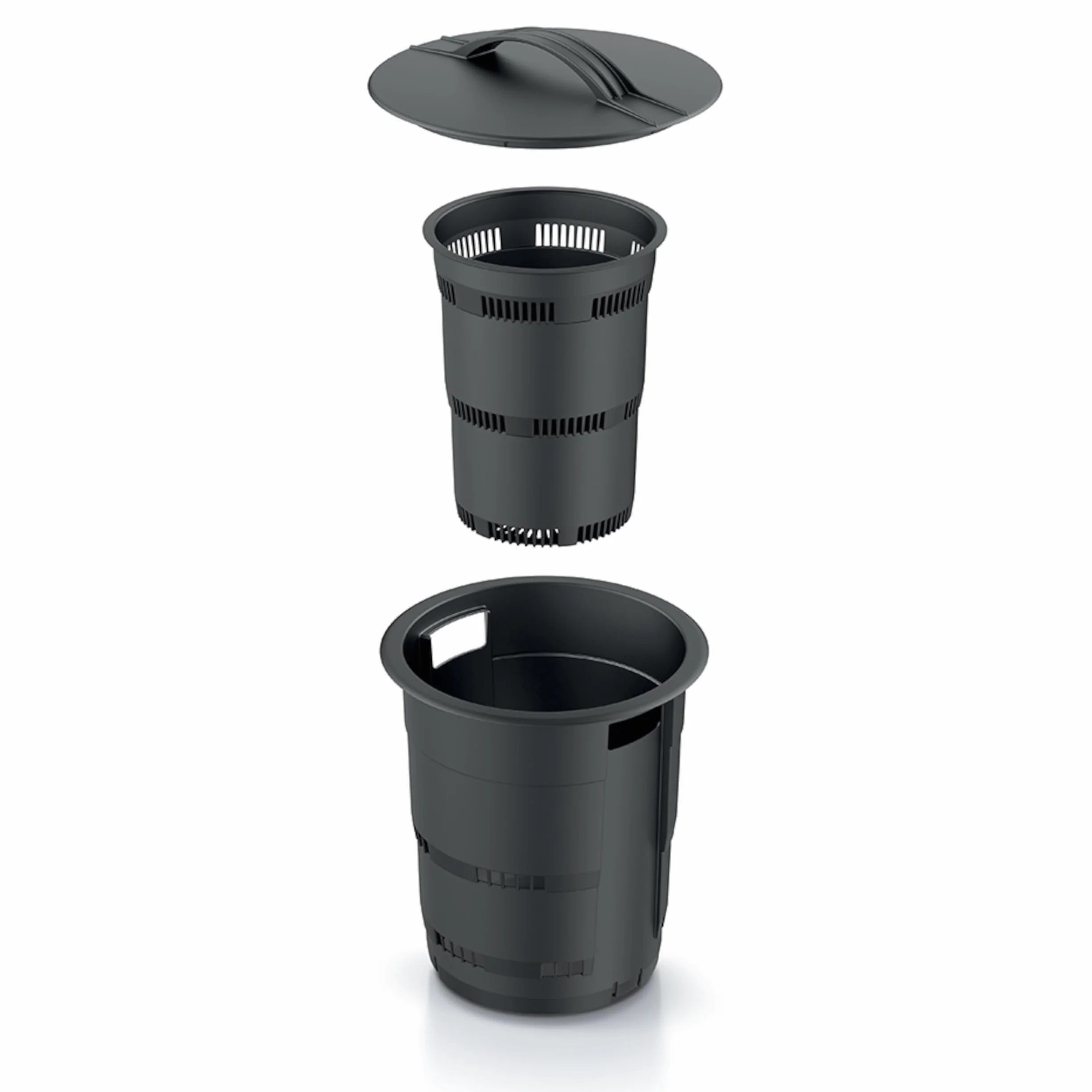 Secchio per compostaggio da giardino 11 L antracite plastica altezza 53 cm modulare