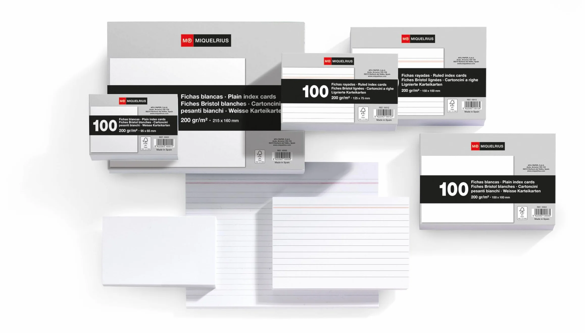 Miquelrius Flashcards 200 schede di studio a righe 95x65 mm cartoncino 200 g/m² materiale scolastico