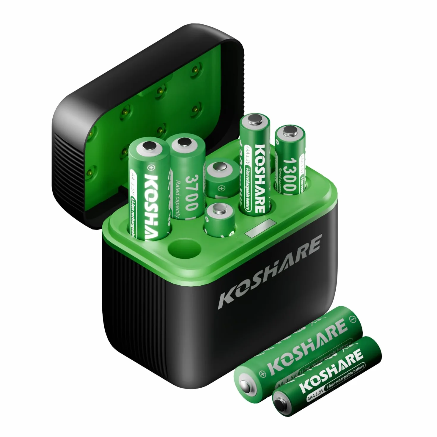 Batterie ricaricabili AA AAA al litio 1.5 V 3700 mAh 1300 mAh 4 pz con caricabatterie