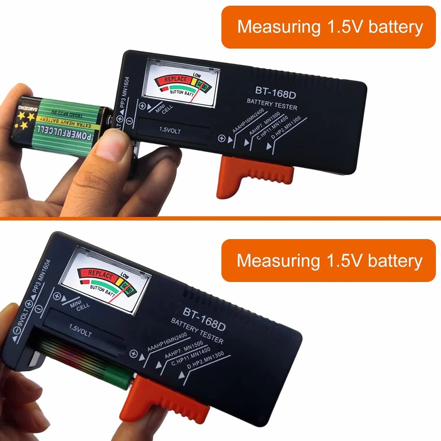 Tester Batteria Universale AA AAA C D 9V 1.5V Misuratore