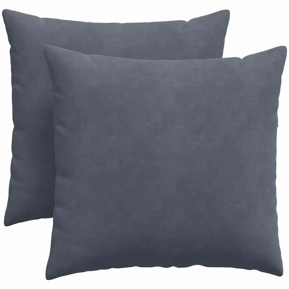 Cuscino decorativo corda 45x45 cm set 2 pezzi grigio scuro chiusura lampo imbottitura poliestere