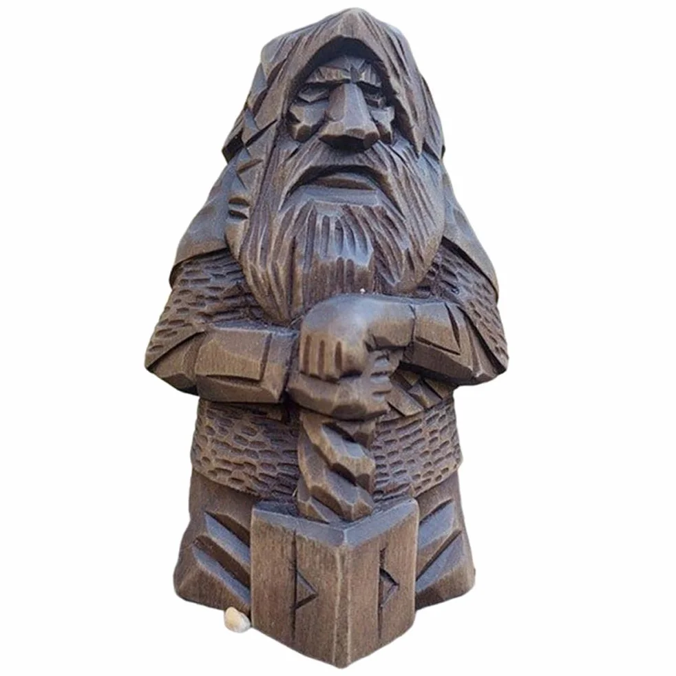 Qcwwy Statua norrena di Odino, statua vichinga di Odino, statua vichinga norrena, statuetta nordica pagana, ornamenti artistici per la decorazione di casa e ufficio (Uffrah Delnar -
