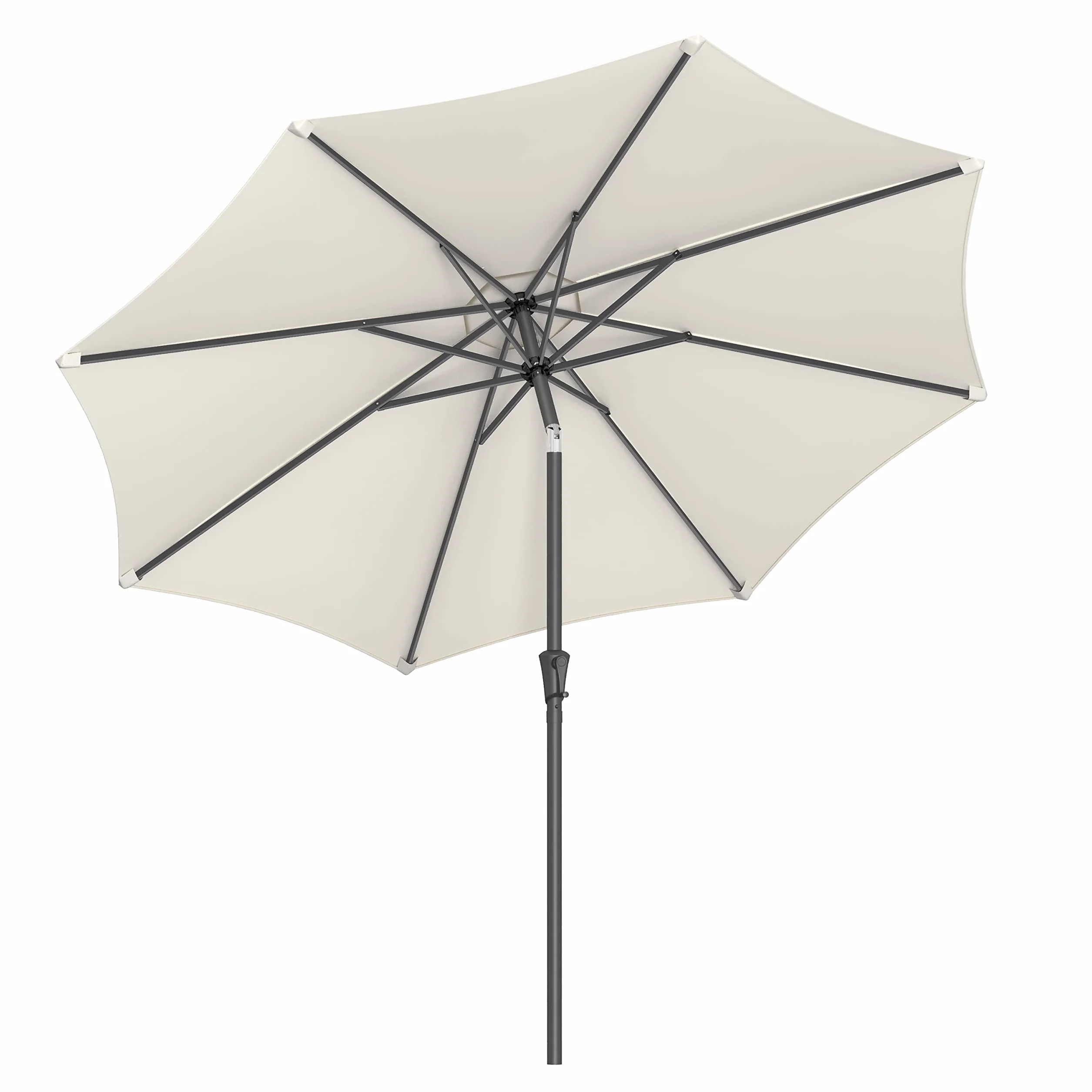 SONGMICS Ombrellone da Giardino 300 cm, UPF 50+, Parasole, Inclinazione Bidirezionale a 30°, Manovella per Apertura/Chiusura, Esterno Terrazzo Balcone Piscina, senza Base, Beige GPU30BE
