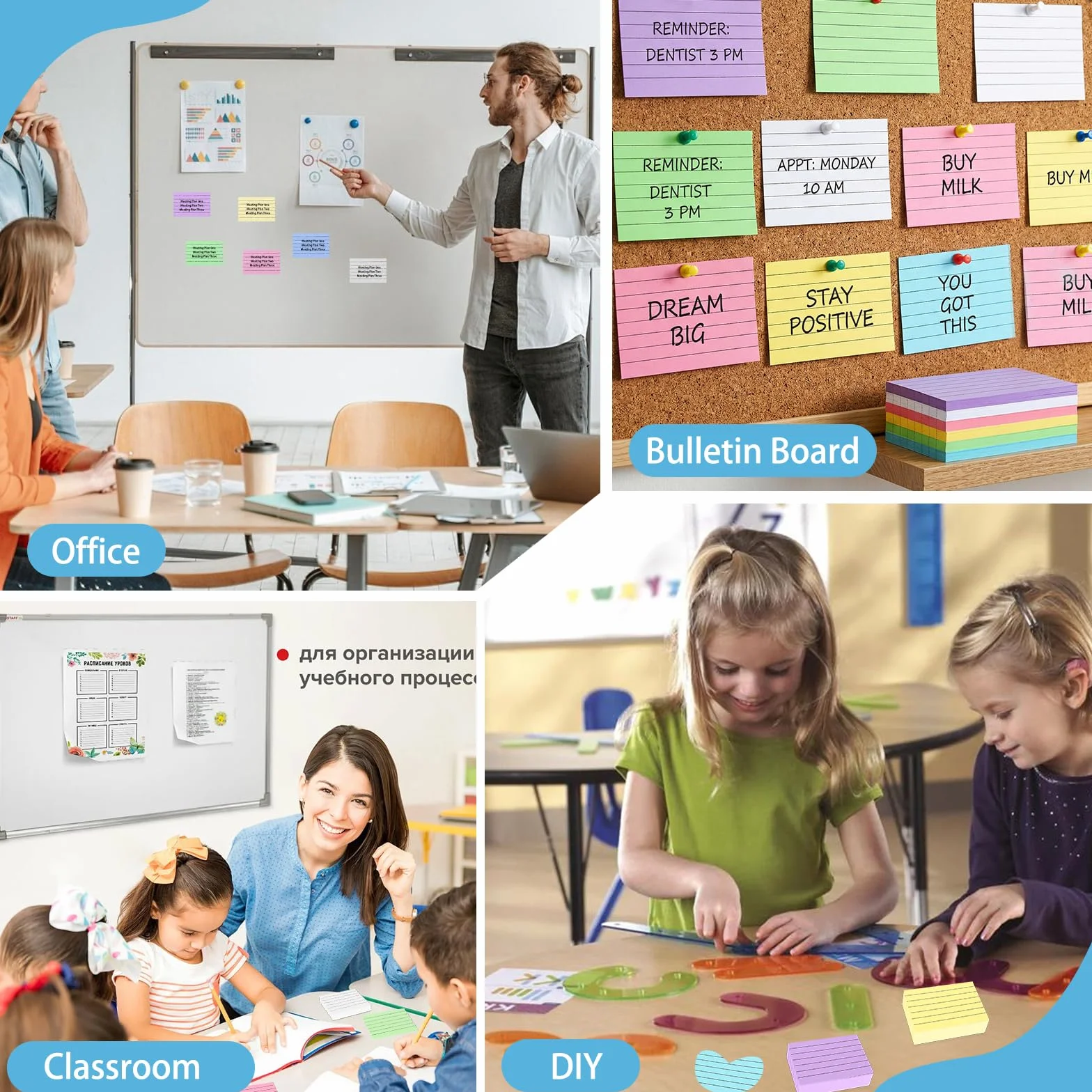 Flashcard A8 1200 Pezzi, 150g/m² Cartoncini 7,5 x 5 cm, Colori Intensi per Scuola Ufficio Casa