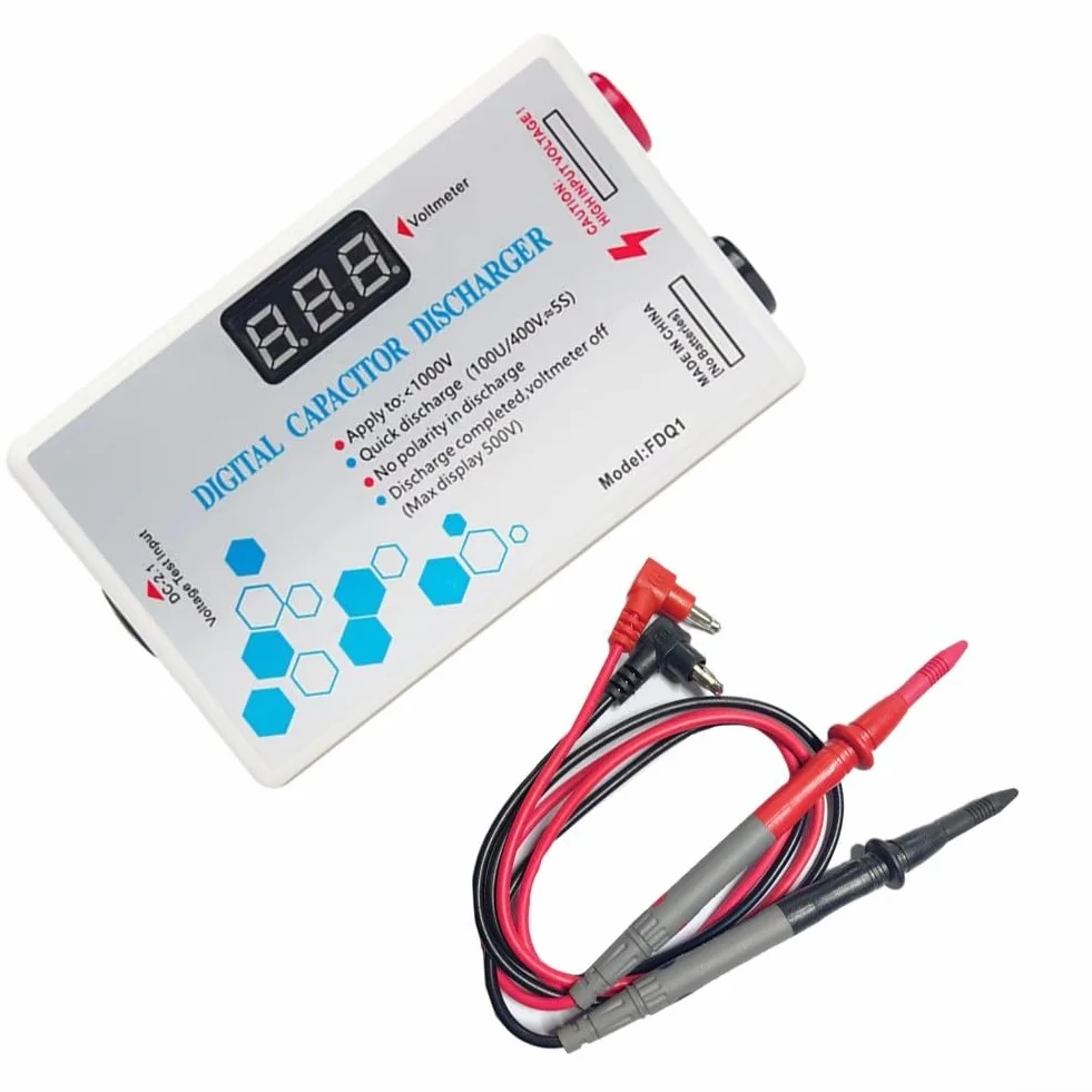 Scaricatore condensatore digitale 1000 V con monitoraggio tensione voltmetro DC/AC penna scarica plastica FDQ1