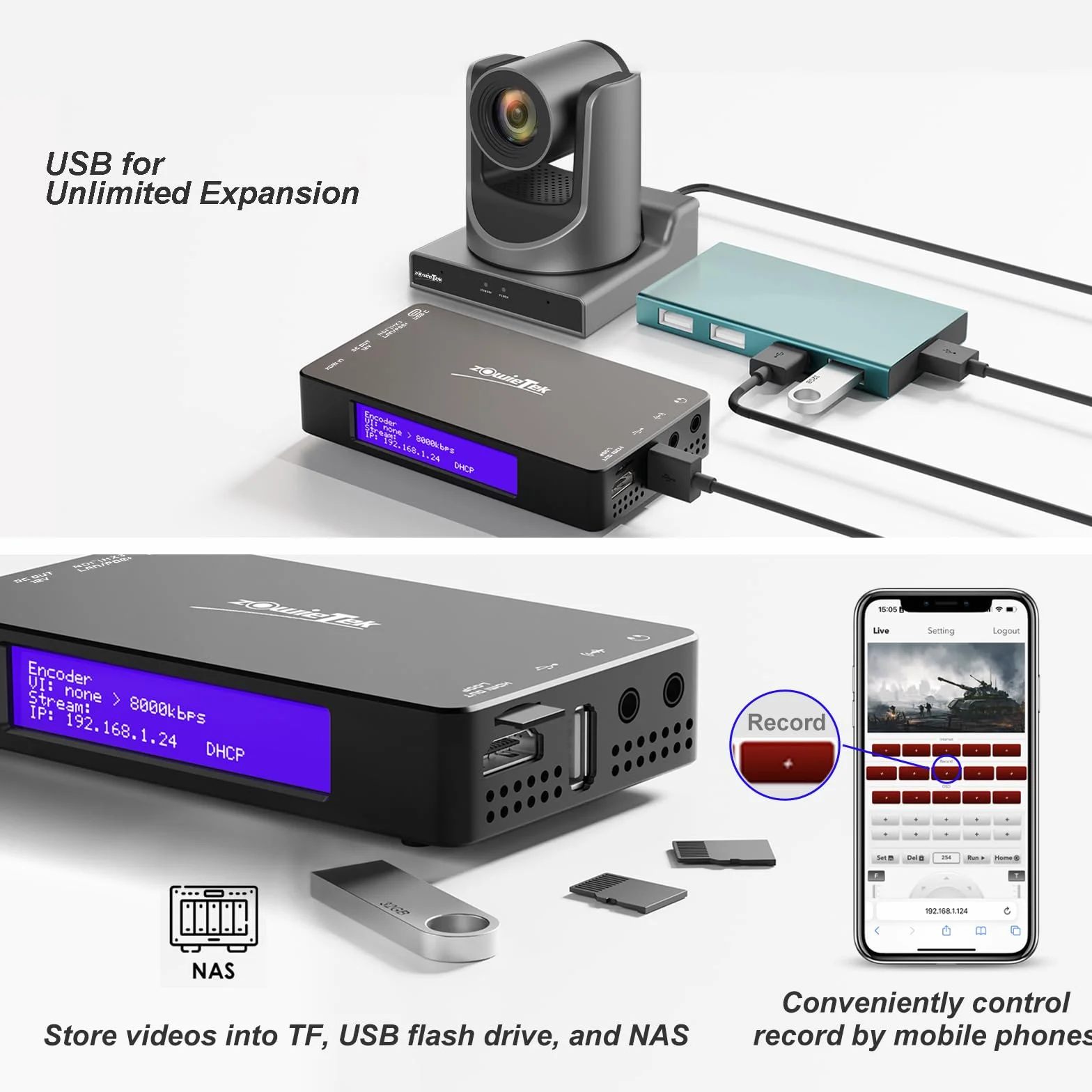 ZowieBox NDI Codificatore video HDMI 4K HX3 Convertitore UVC a HDMI Acquisizione Streaming live SRT RTMP RTSP