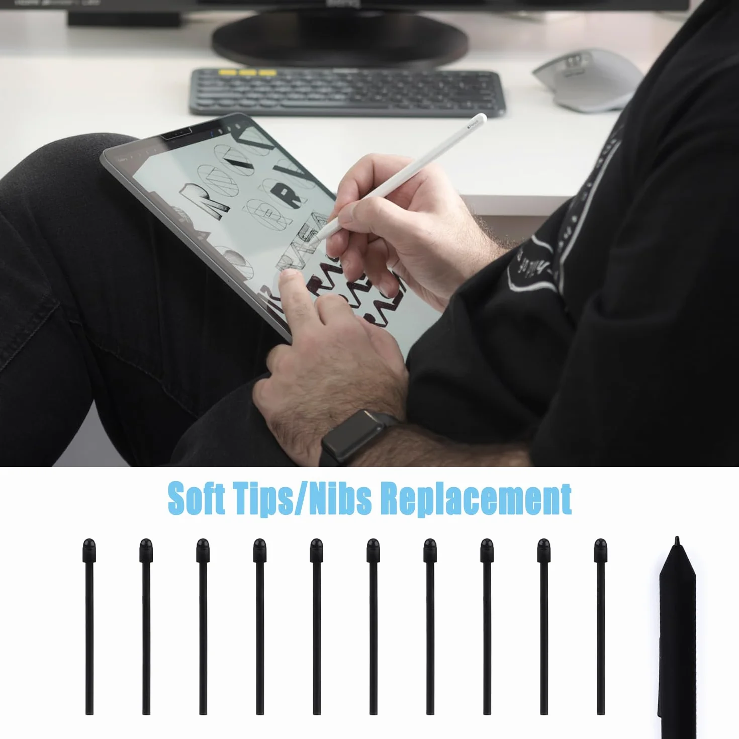 Punte Pennarello per Remarkable 2, Sostituzione Punta Penna Maker con Strumento Installazione Pennino Stilo Accessori Scrittura per Remarkable 1&2 Maker Plus (Nero)
