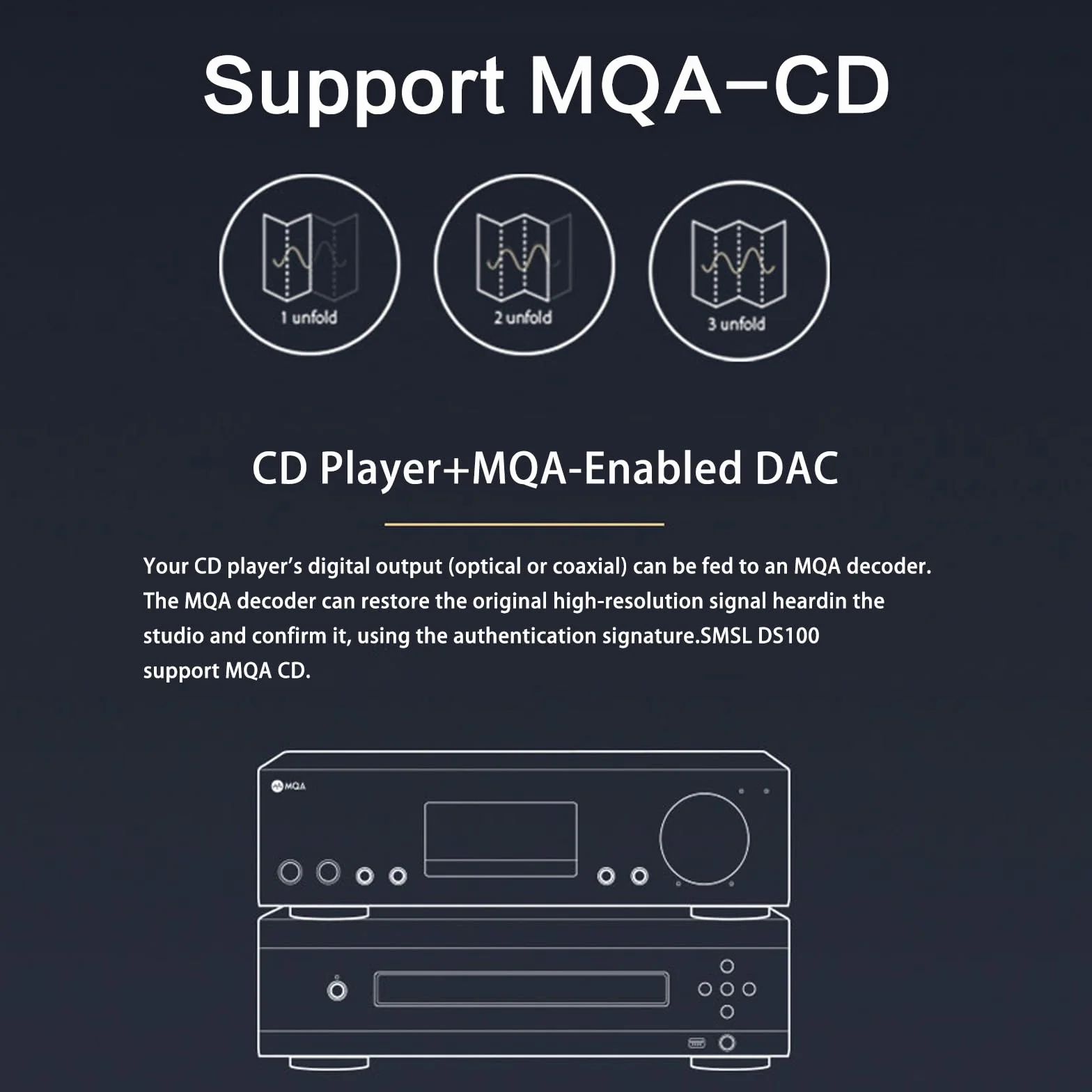 S.M.S.L DS100 DAC USB MQA CS43131 amplificatore cuffie 6,35mm 4,4mm XMOS XU-316 32bit/768kHz DSD256 Ingresso USB ottico coassiale