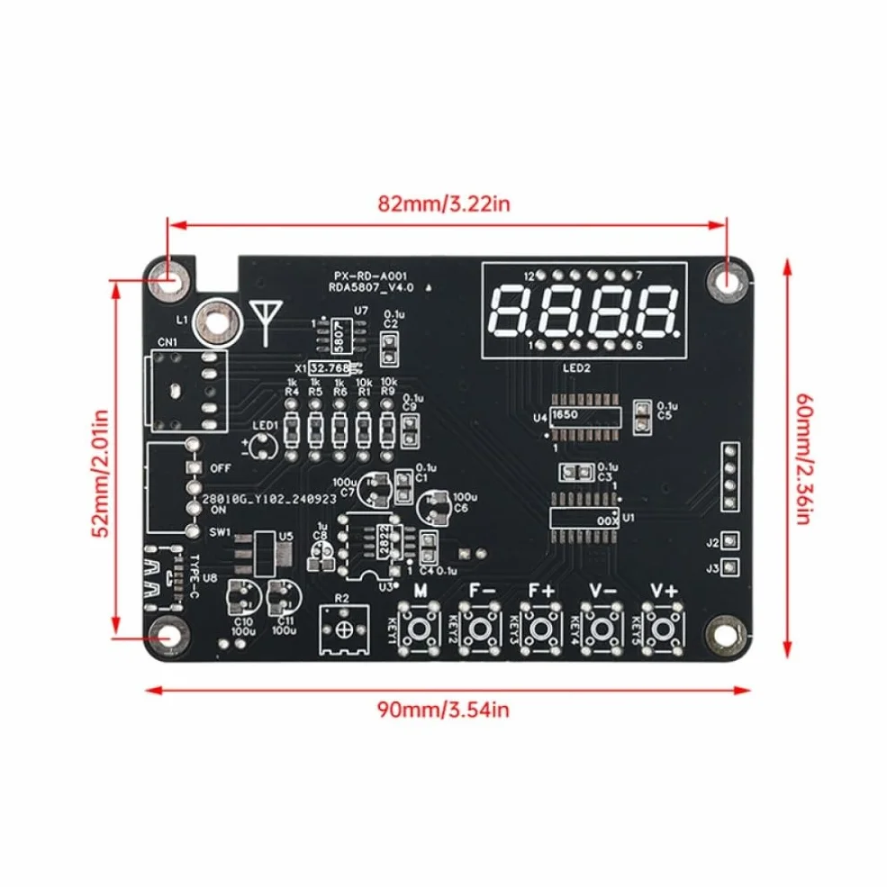 RDA5807M Radio Kit FM 87-108MHz Display Digitale Tubo Saldatura DC5V