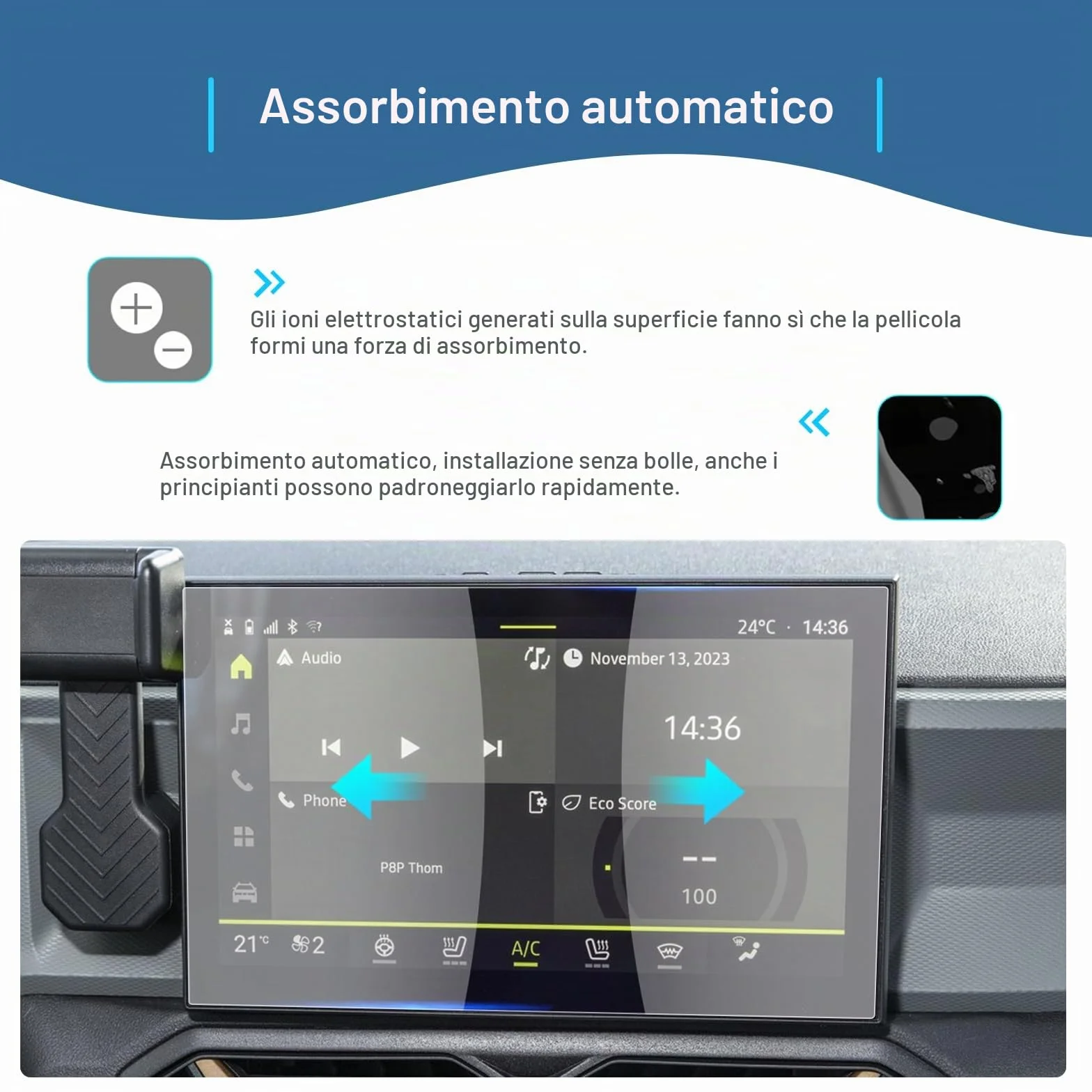 Pellicola Protettiva per Navigazione 10,1" Dacia Duster 3 2024 2025 2026, Nano Pellicola Antiurto Antigraffio 6H