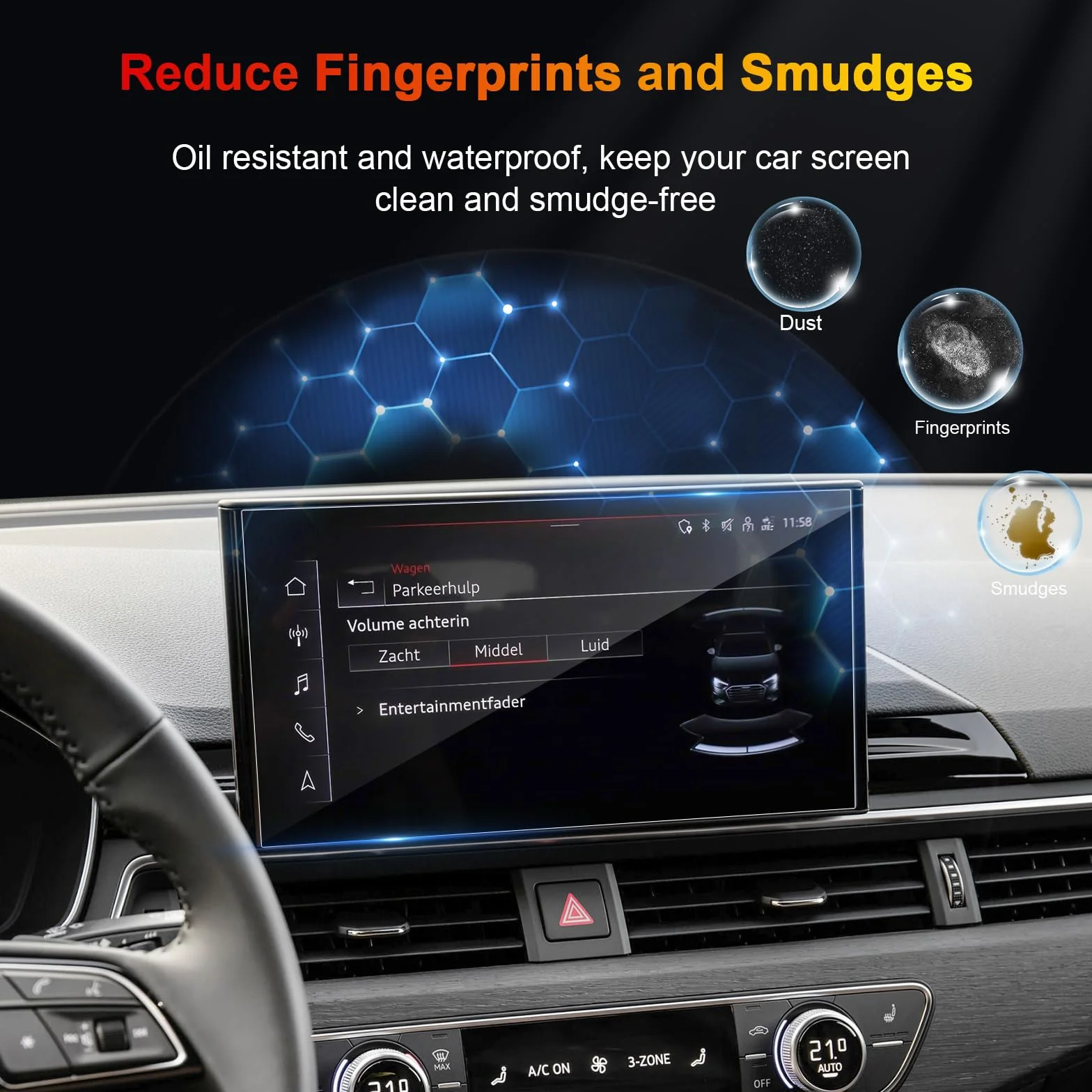 Pellicola Protettiva Vetro Temperato 9H Antigraffio HD Chiaro 10,1 Pollici MMI Touch Display Navigazione per Audi A4 B9 A5 F5 Q5 FY 2020-2025
