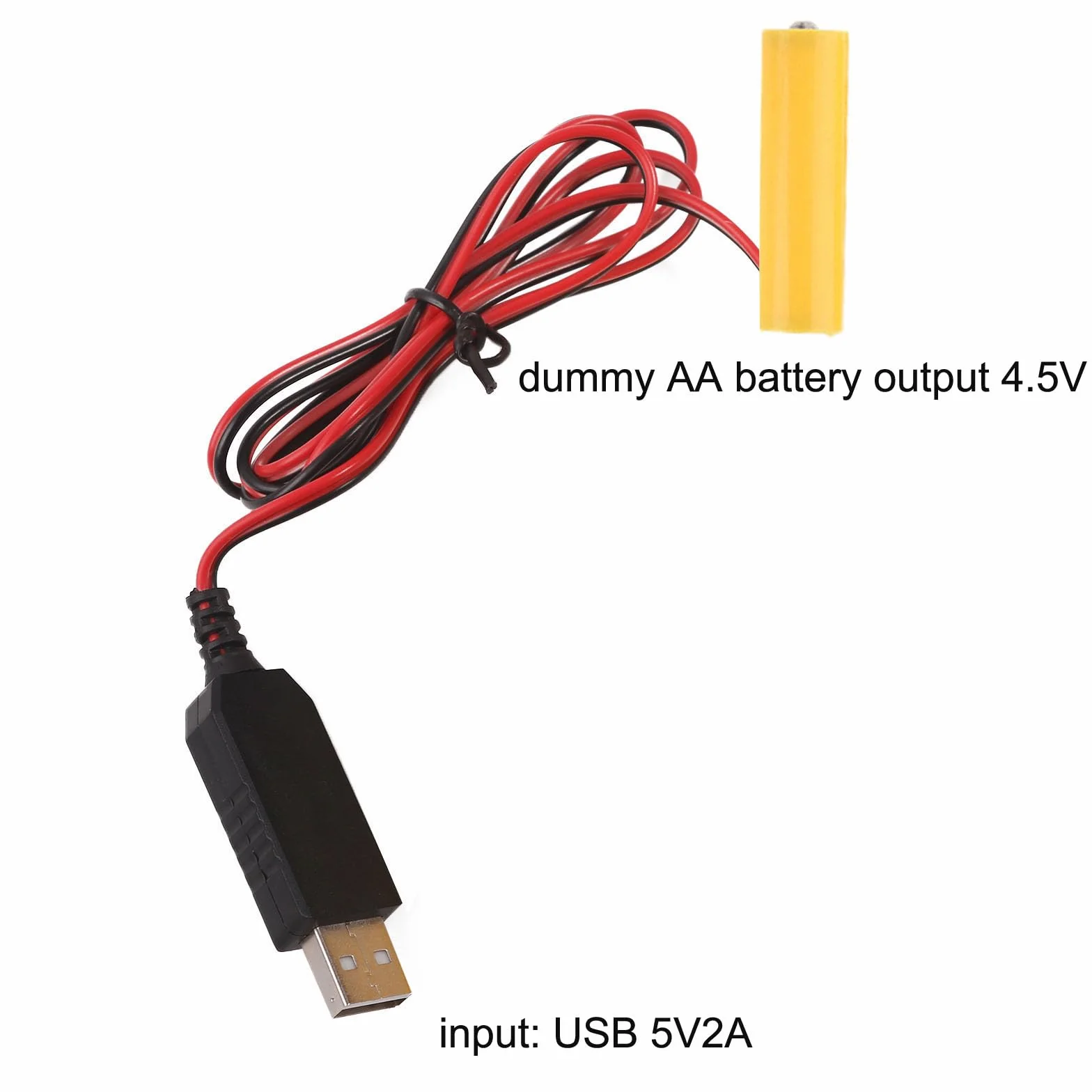 Convertitore USB 4,5V AA Eliminatore di Batteria per Luci LED Radio Giocattoli Elettronici