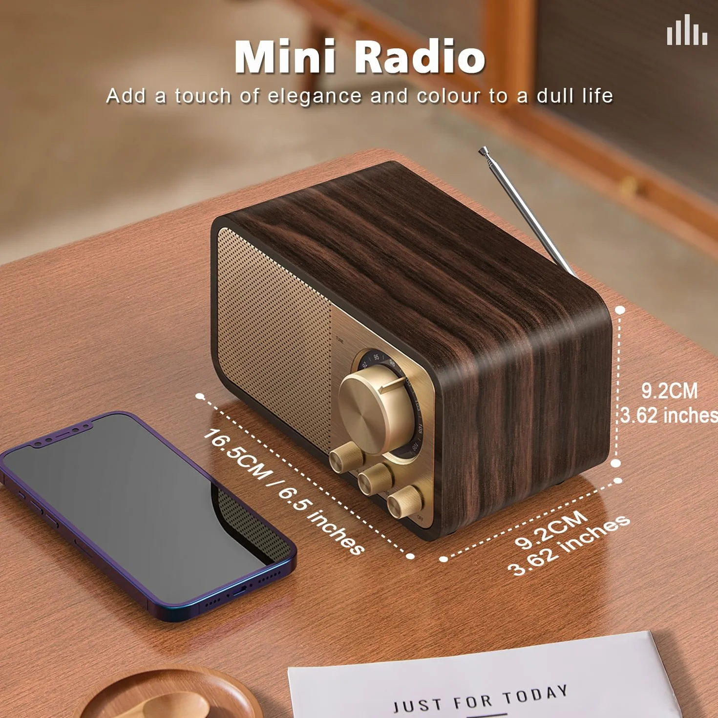 Radio Nostalgiche FM Bluetooth Vintage Cucina Camera da Letto Supporto TF AUX USB
