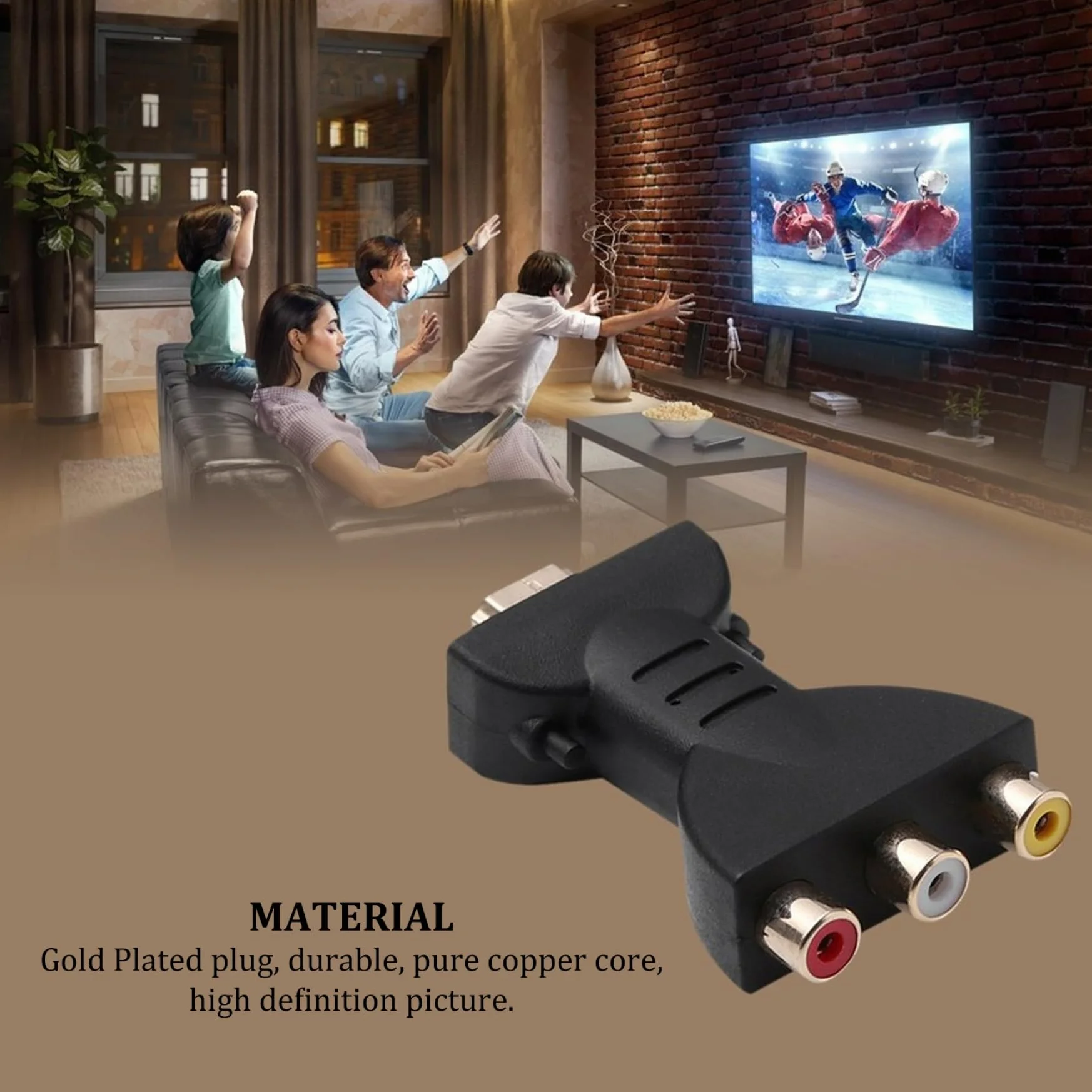 Convertitore HDMI ad AV adattatore portatile rosso bianco giallo per TV monitor HD