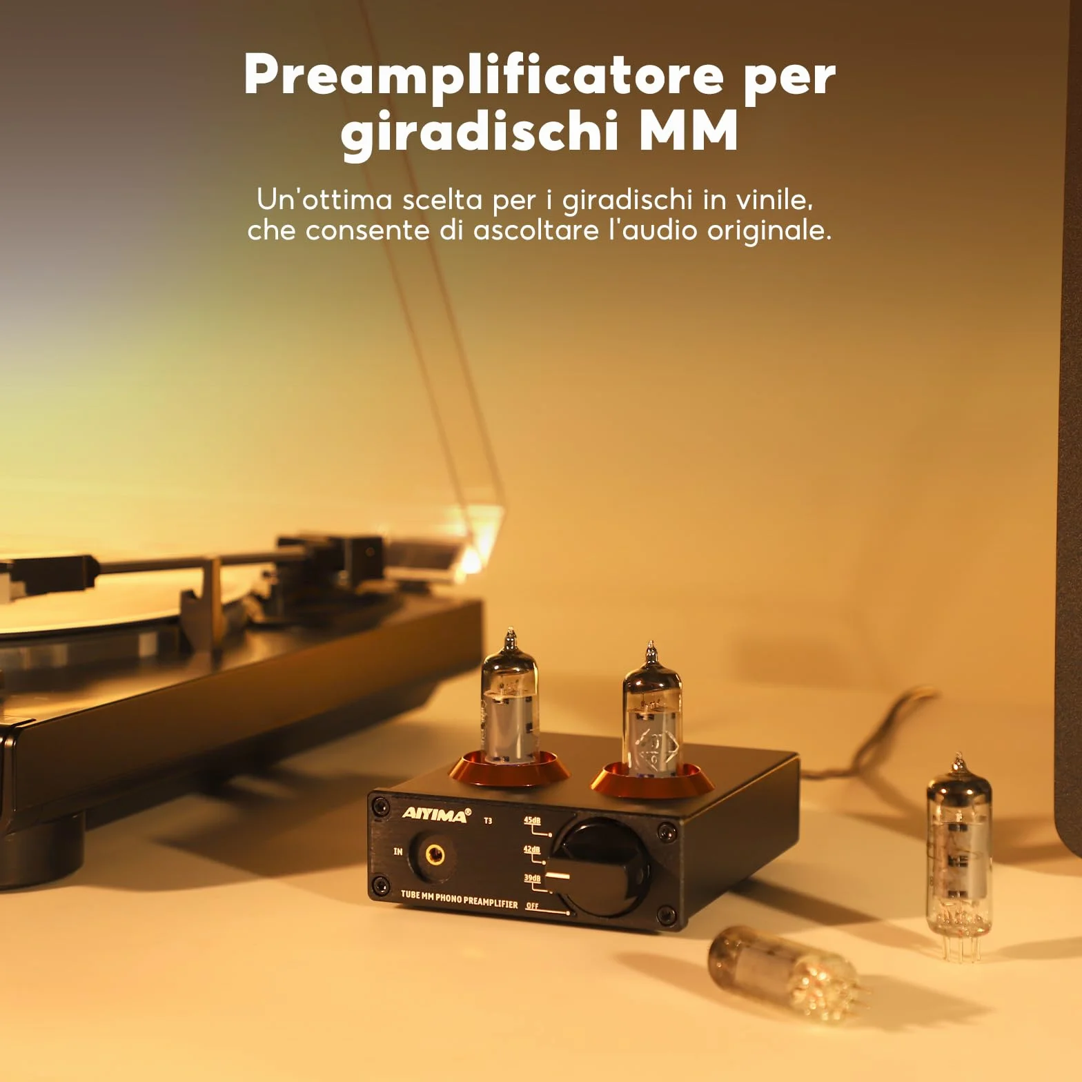 AIYIMA T3 Tube MM Phono Preamplificatore HiFi Stereo Audio per Giradischi