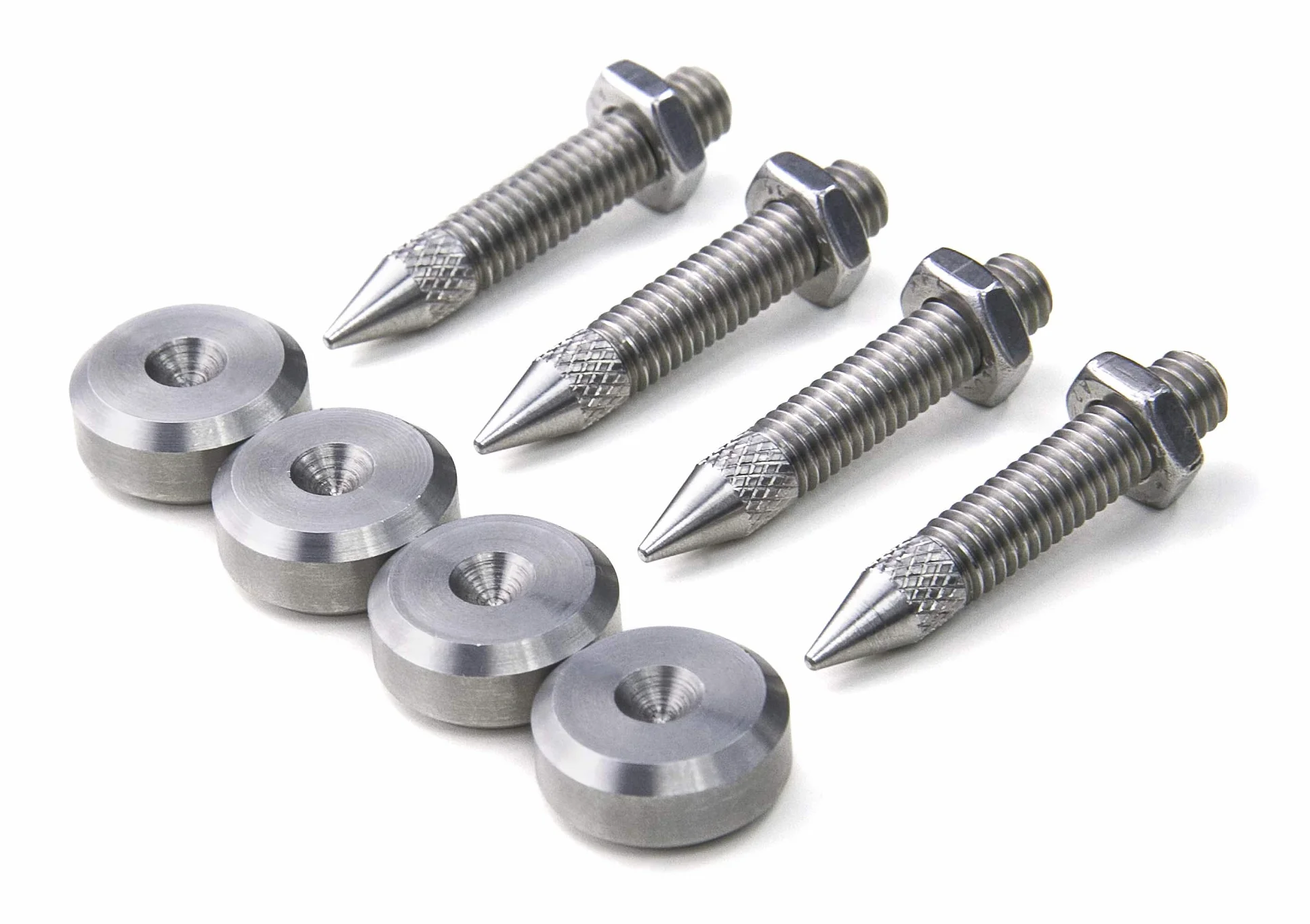 PrecisionGeek M6 Acciaio Inossidabile Spike/Cono Assorbente 4 Pezzi Punte Hi-Fi Antivibrazione per Diffusori