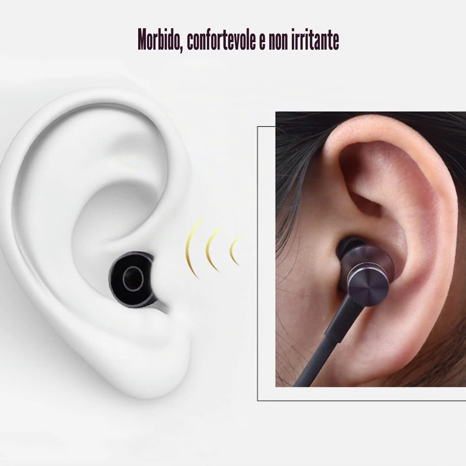 Gommini auricolari sostitutivi 36 pezzi isolamento acustico comfort 3 colori S/M/L