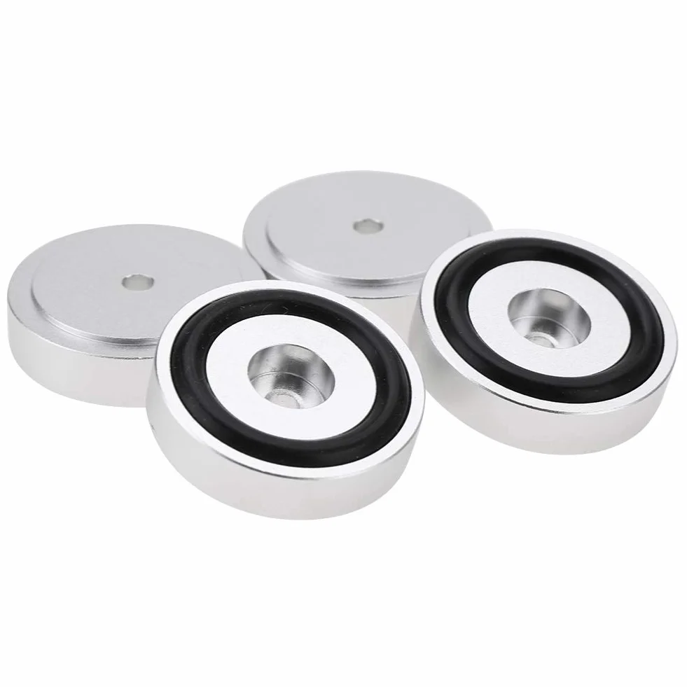 Piedini per amplificatori in lega di alluminio 40 x 10 mm universali argento