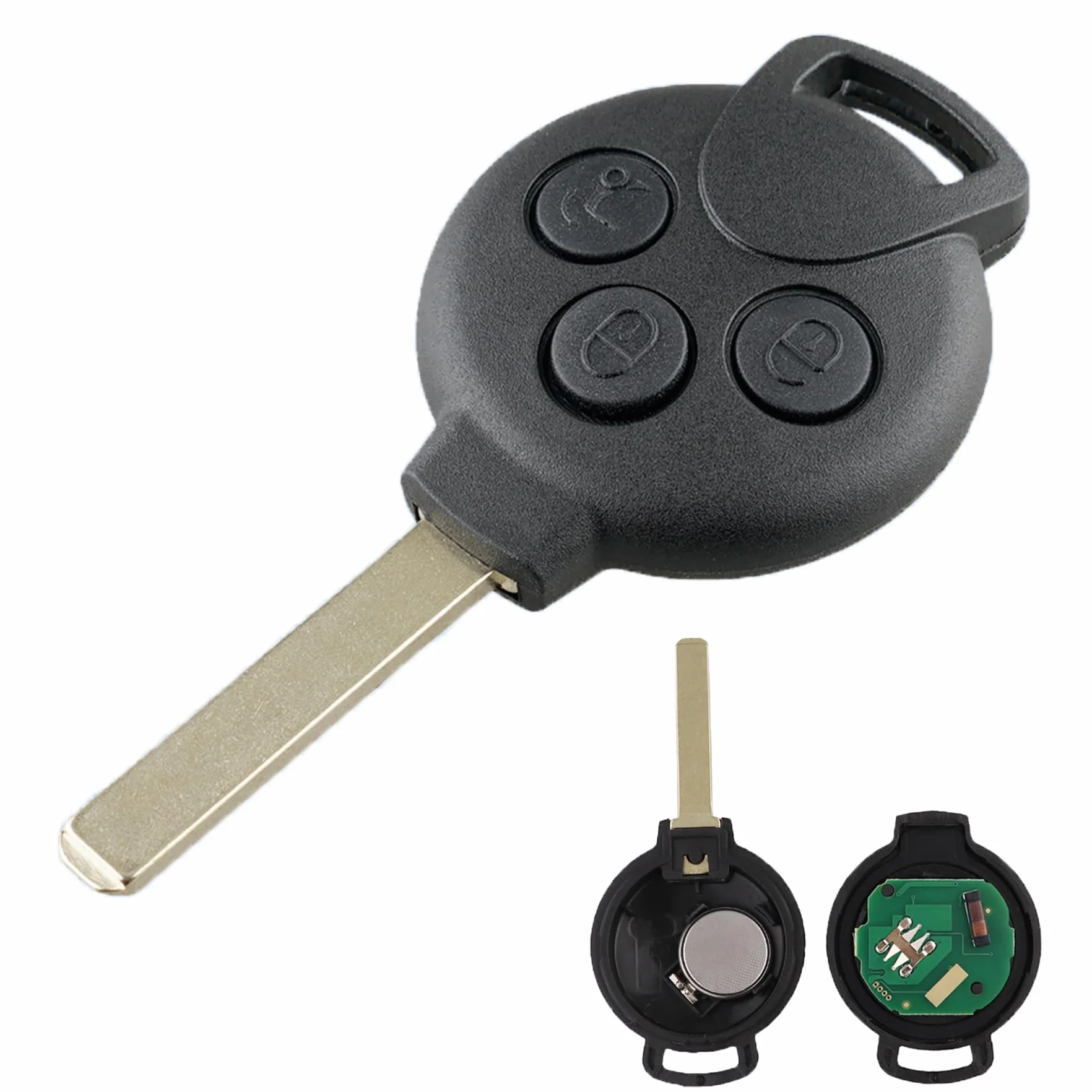 Heart Horse 3 Tasti Ricambio Chiave Telecomando Auto Compatibile Mercedes Benz Smart Fortwo 451 433MHz PCF7941