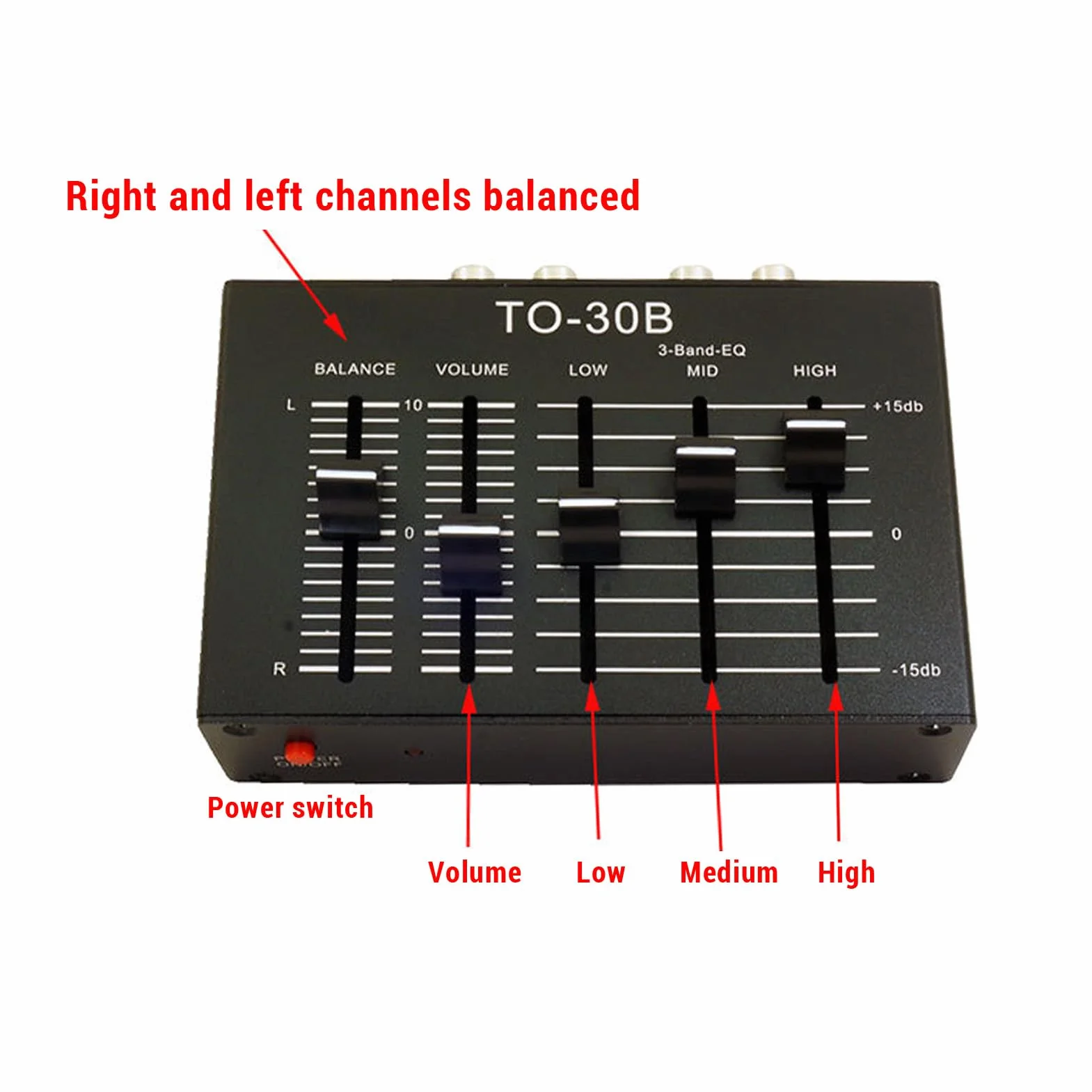 Equalizzatore EQ a 3 Bande Stereo Alto Medio Basso Preamplificatore Controllo Bilanciamento Canale Audio