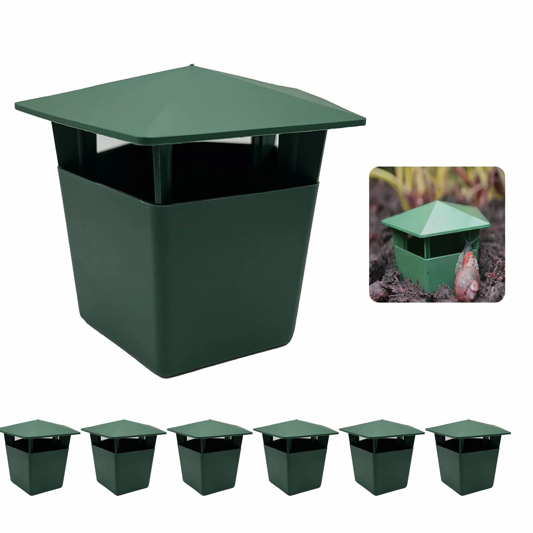 Set di 6 trappole riutilizzabili per lumache da giardino, trappola per lumache con birra, efficaci contro le lumache, sicure e pulite, per acquari, confezione da 6