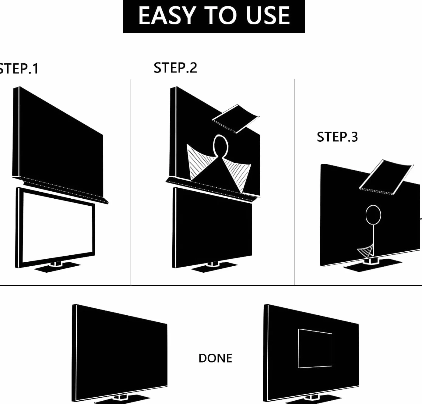 MaxAwe copertura per TV da esterni 118 x 74 x 14 cm resistente alle intemperie nero