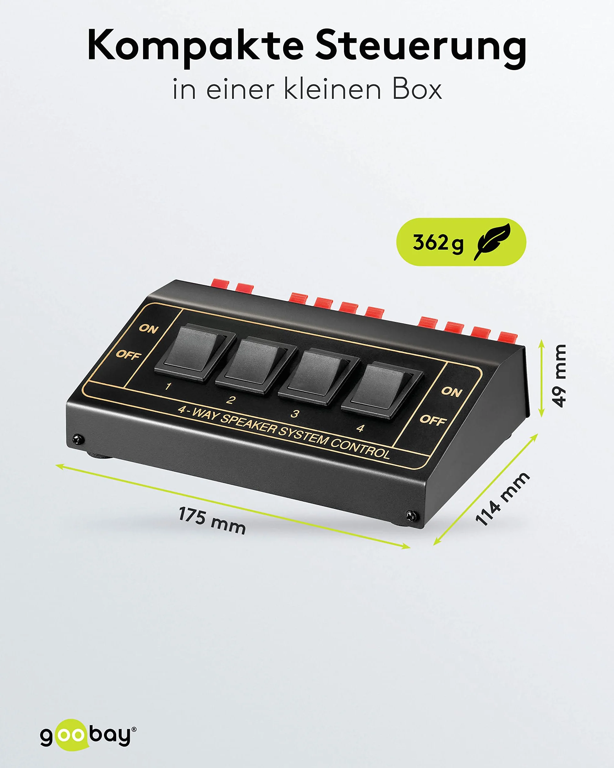 Goobay Speaker Switchbox per 4 coppie di diffusori nero