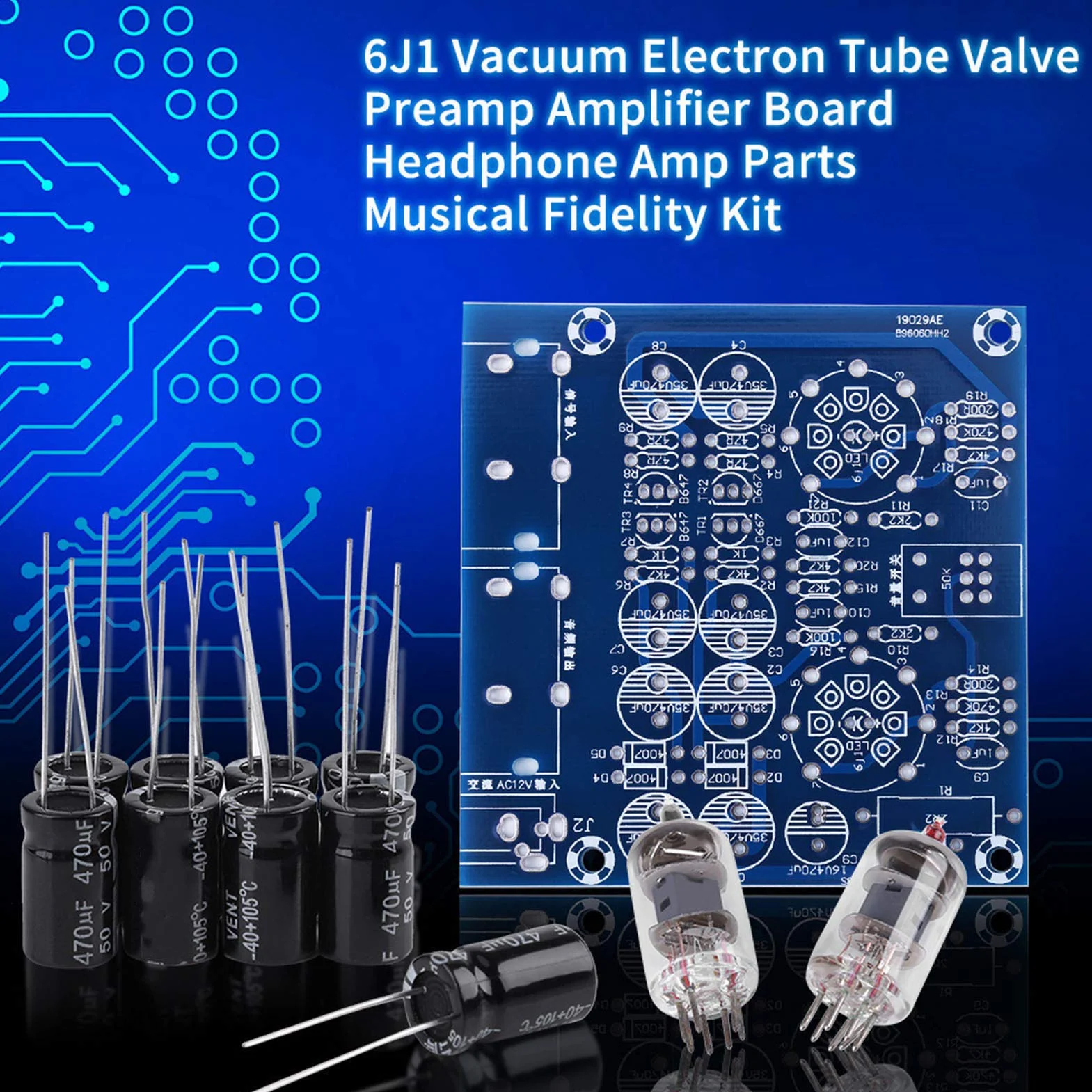 Preamplificatore Valvolare 6J1 Scheda Amplificatore per Cuffie Kit Fedeltà Musicale