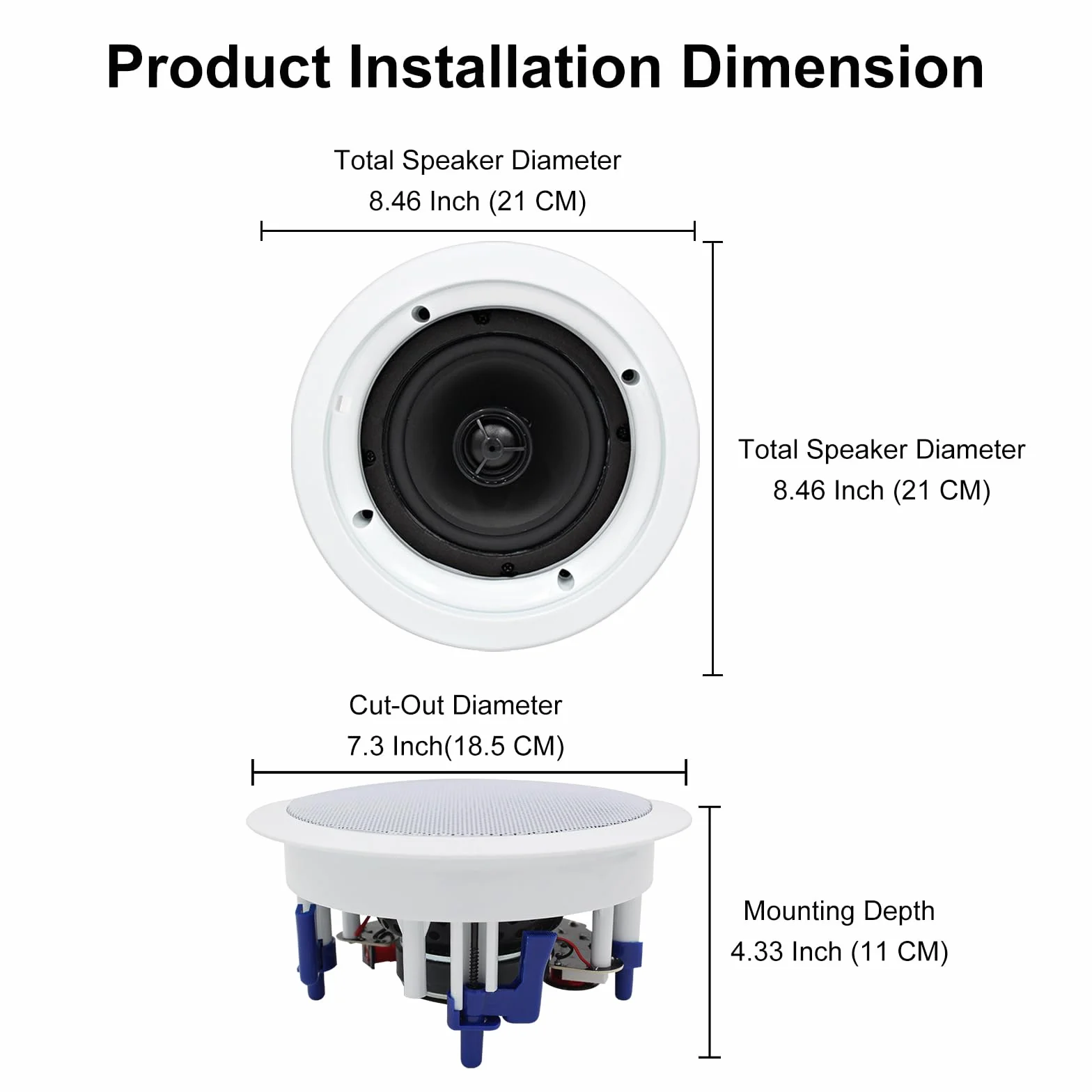 Herdio 5.25" Altoparlanti a Soffitto 300 Watt Sistema Domestico Bluetooth
