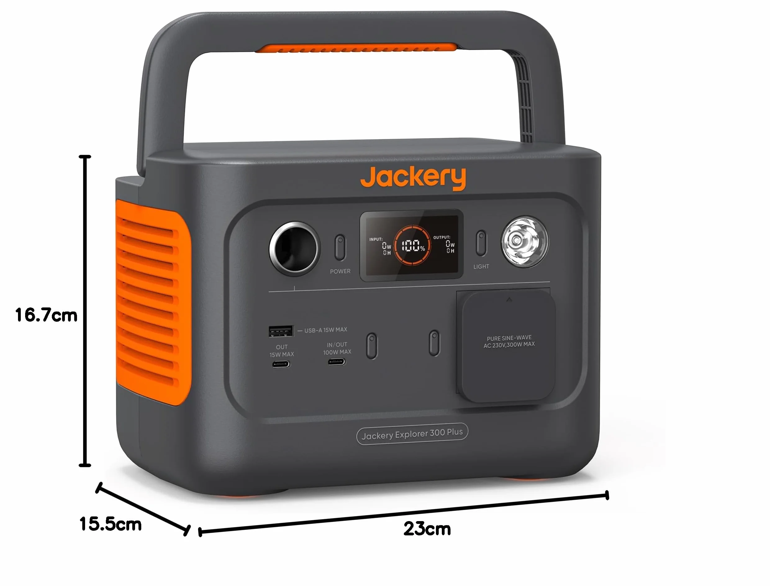 Jackery Centrale Elettrica Portatile Explorer 300 Plus 256Wh con LiFeP04, fino a 300W di potenza, per alimentazione di emergenza/campeggio/caravan/a casa