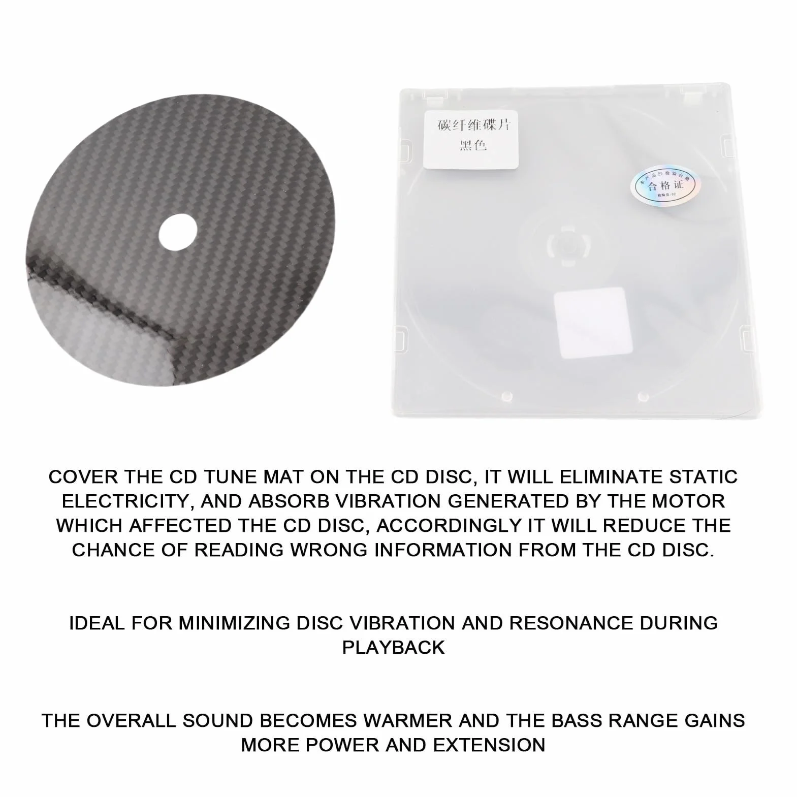 Stabilizzatore CD in fibra di carbonio 0,2 mm per lettore DVD superiore nero