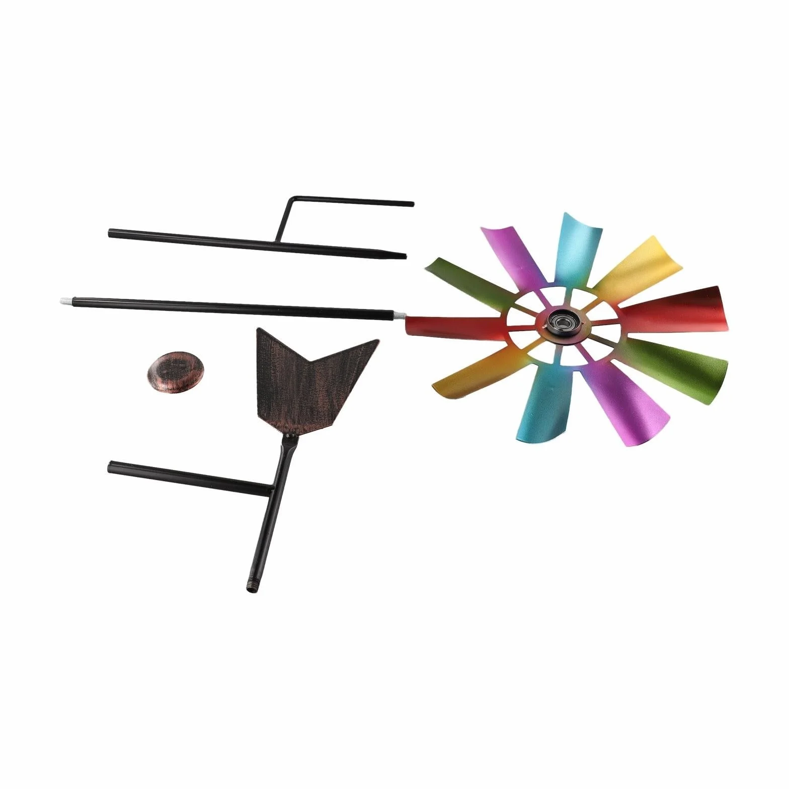 Per mulino a vento in metallo rotante a 360 gradi per decorazione giardino paesaggio con costruzione adatto per uso esterno 73 cm Dimensioni