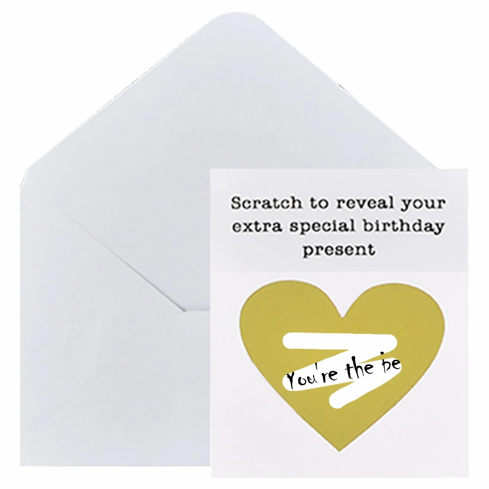 Biglietto di Auguri di Compleanno con Gratta e Vinci, Sorpresa Personalizzato (Oro)