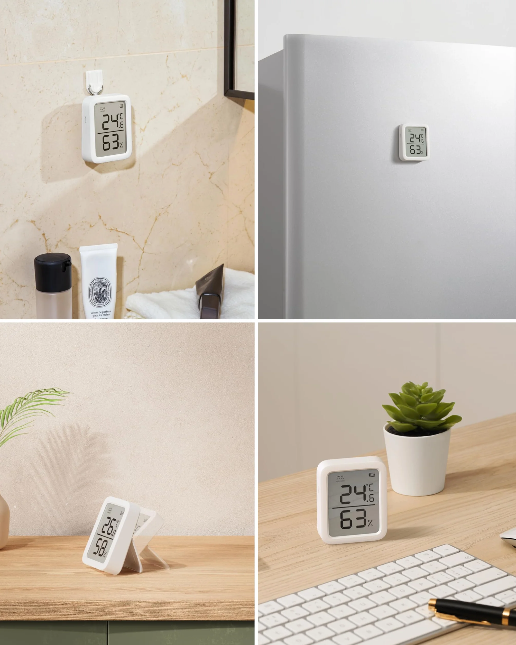 SwitchBot Termometro Igrometro Bluetooth per Casa, Sensore di Temperatura e Umidità Interno con Memorizzazione Dati