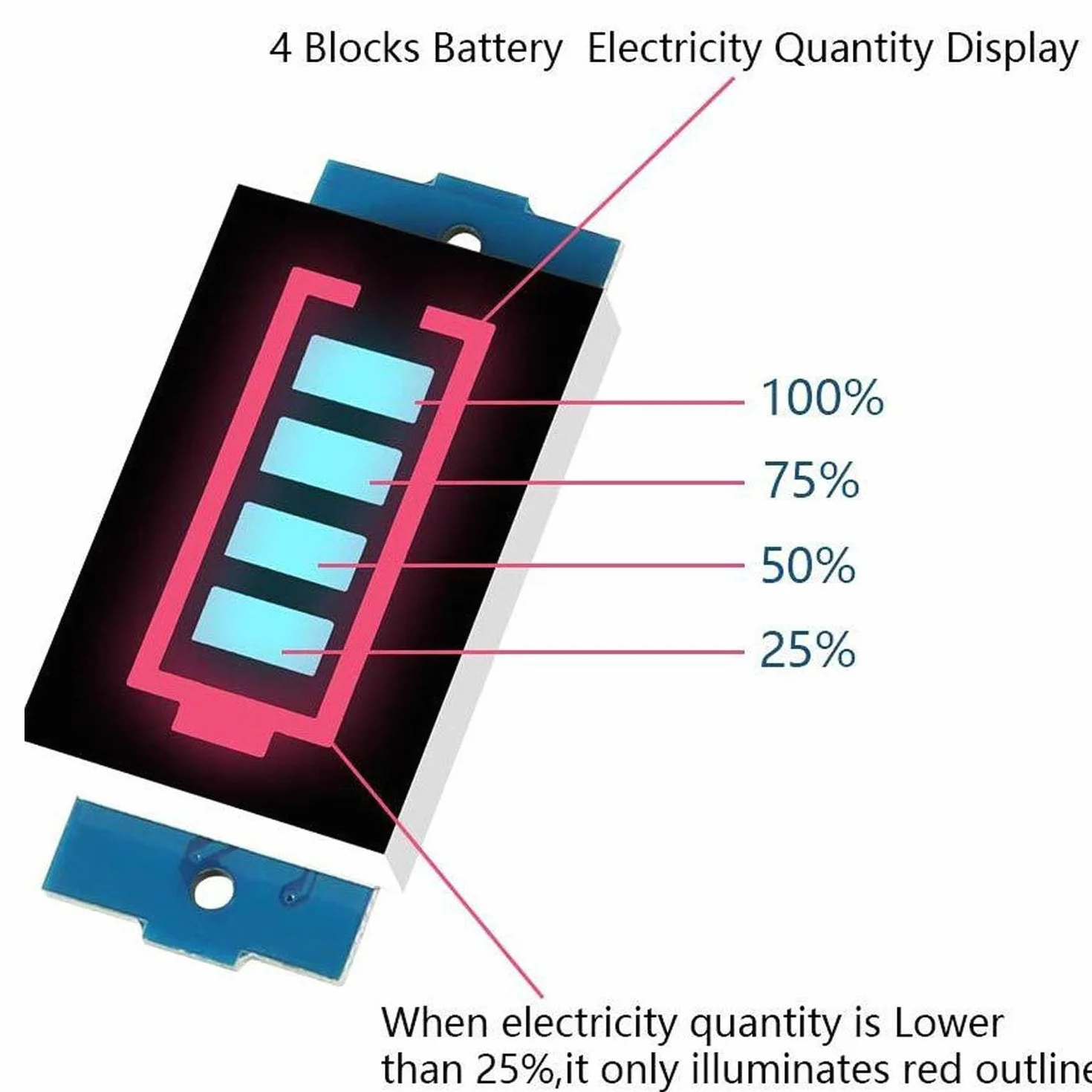 RUNCCI-YUN 2S Modulo Indicatore di Capacità Della Batteria Al Litio 8.4V Blu Tester Display LED per batterie 18650 4PCS