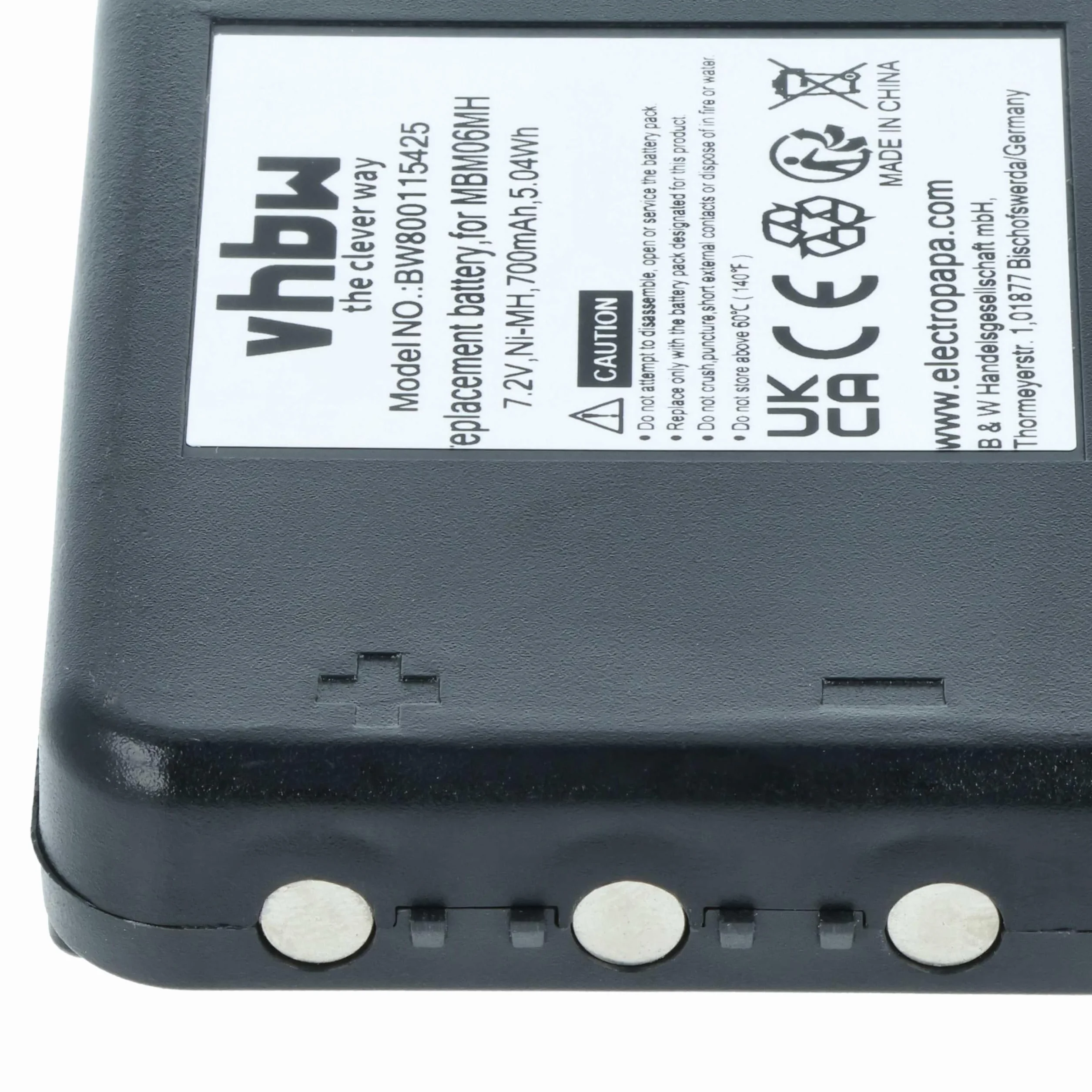 Autec MBM06MH 700mAh 7,2V NiMH batteria sostituisce radiocomando industriale vhbw