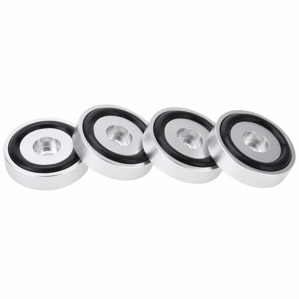 Piedini per amplificatori in lega di alluminio 40 x 10 mm universali argento