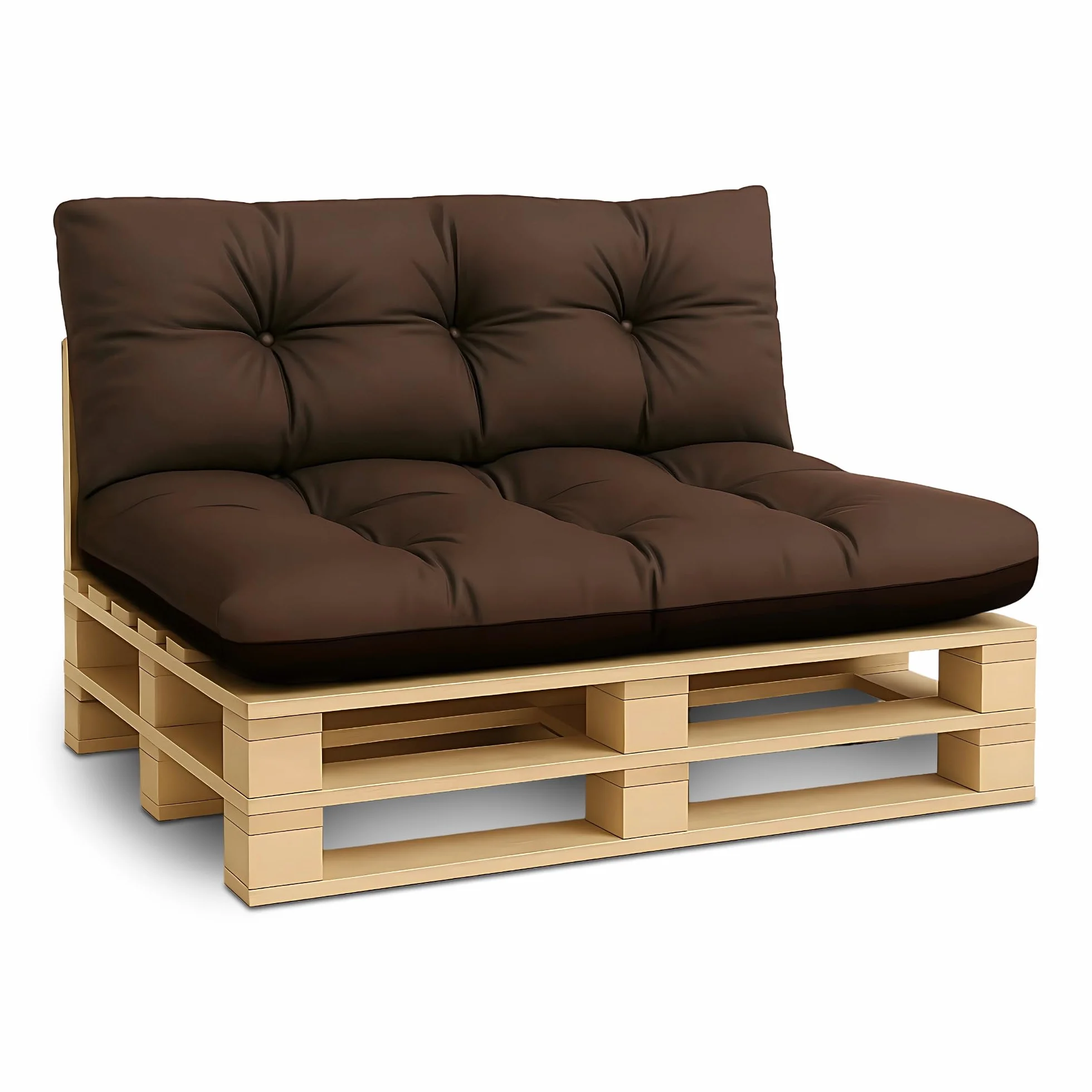 Amazinggirl Cuscini per pallet esterno 120x40 cm - cuscino per bancali grandi schienale o seduta da divano panchina da giardino balcone e terrazza 120 x 40 Marrone