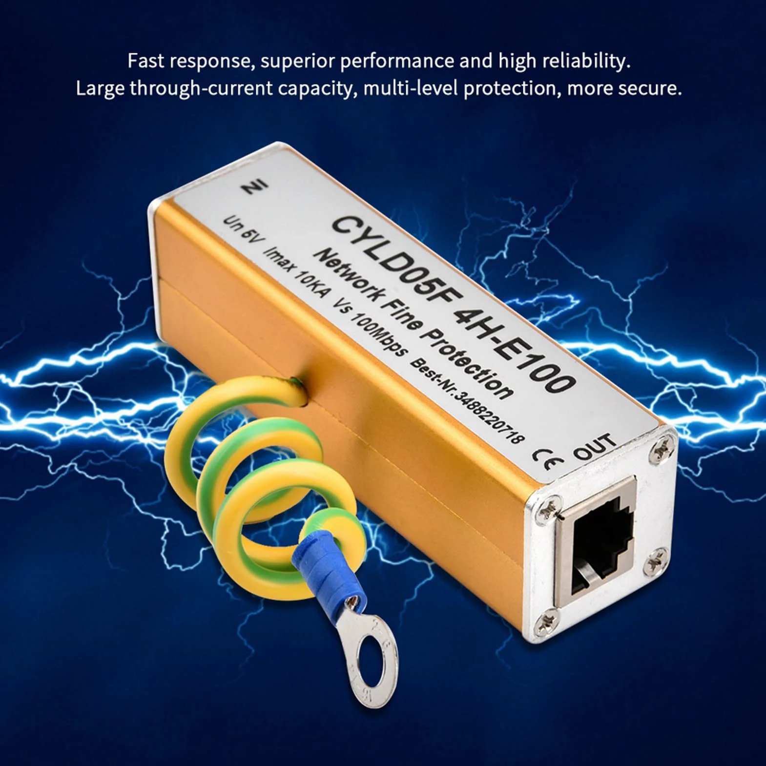Protezione Contro le Sovratensioni di Rete Ethernet, Adattatore RJ45 RJ11 Parafulmini 5V, Soppressore di Fulmini