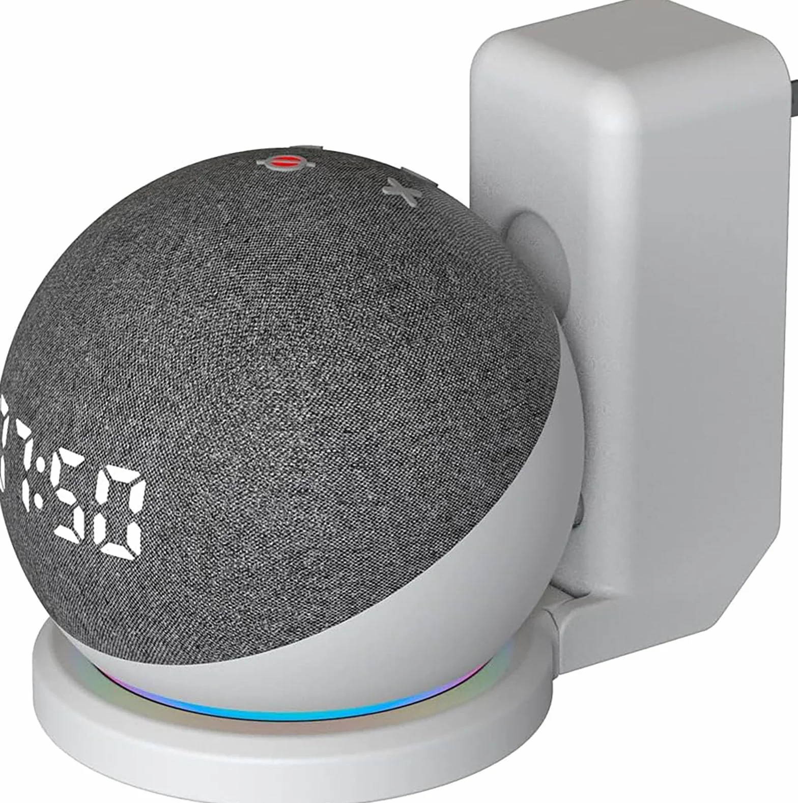 ELLENNE SUPPORTO DA MURO ECHO DOT 4a 5a GENERAZIONE SALVASPAZIO NASCONDERE CAVI SENZA VITI BIANCO