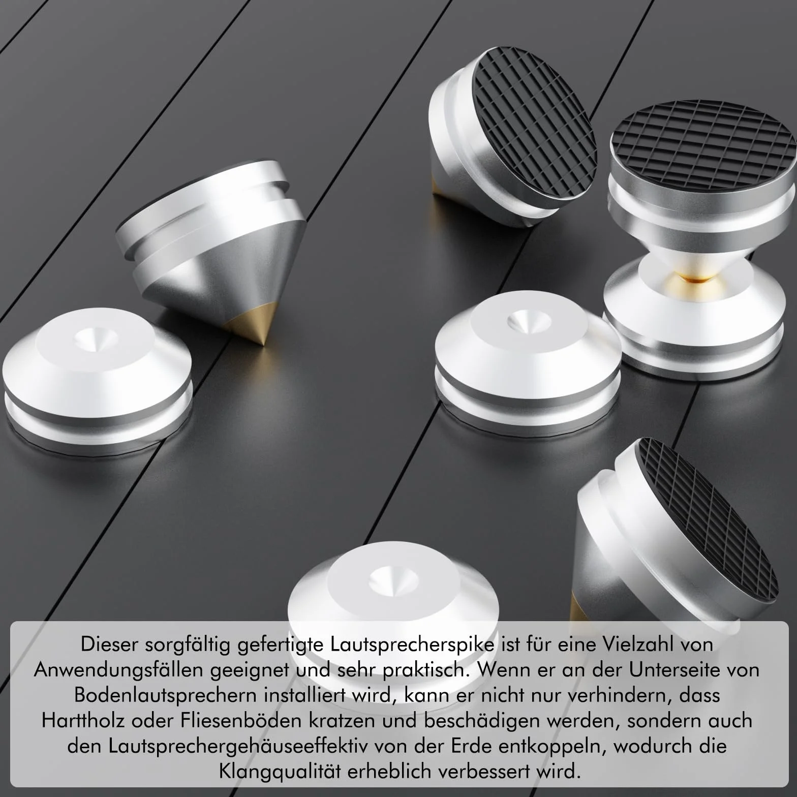 Monosaudio HiFi Speaker Spikes 27 x 24 mm Hi-End Speaker Pads Altoparlante Isolamento Antiurto