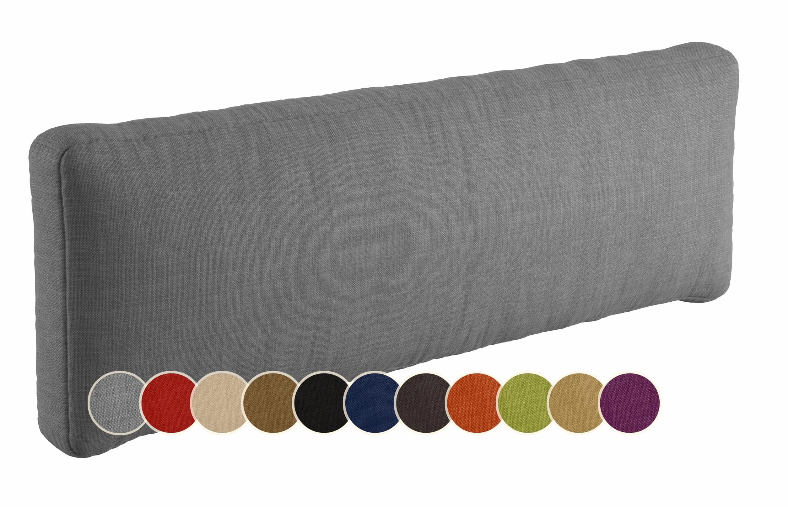Sunnypillow Cuscino-schienale 120 x 40 cm - Cuscini per divano in pallet impermeabile UV - fodere lavabile - schiuma fredda grigio