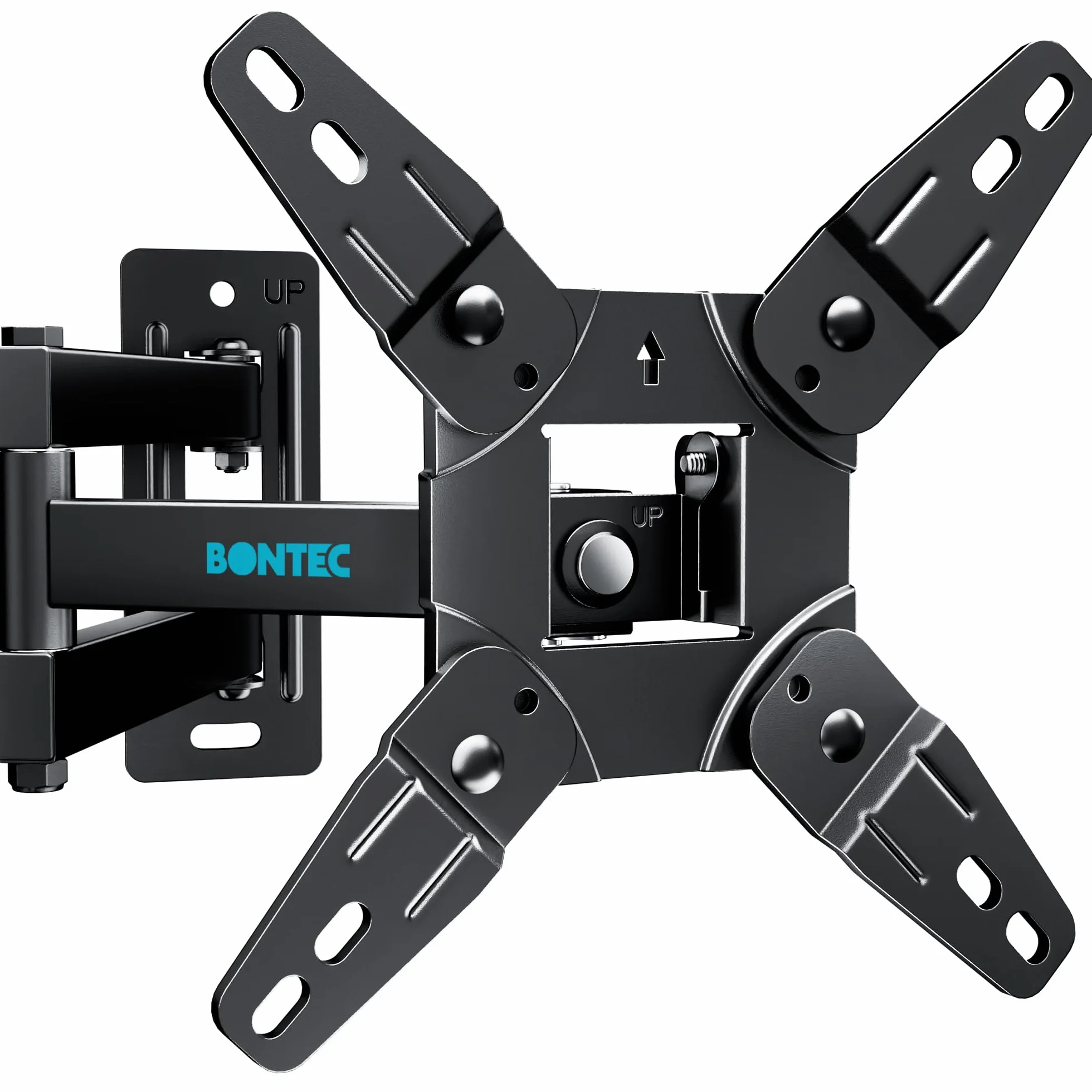 BONTEC Supporto TV Parete 13-42 Pollici, Staffa TV Universale Girevole Inclinabile Rotazione 360°, VESA 200x200, 20 Kg