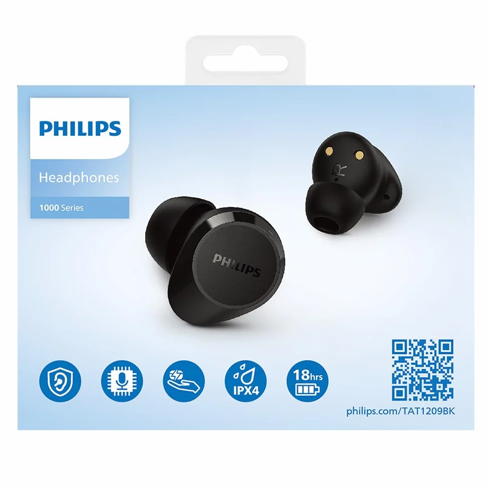 Philips TAT1209BK Cuffie auricolari Bluetooth True Wireless - Nero