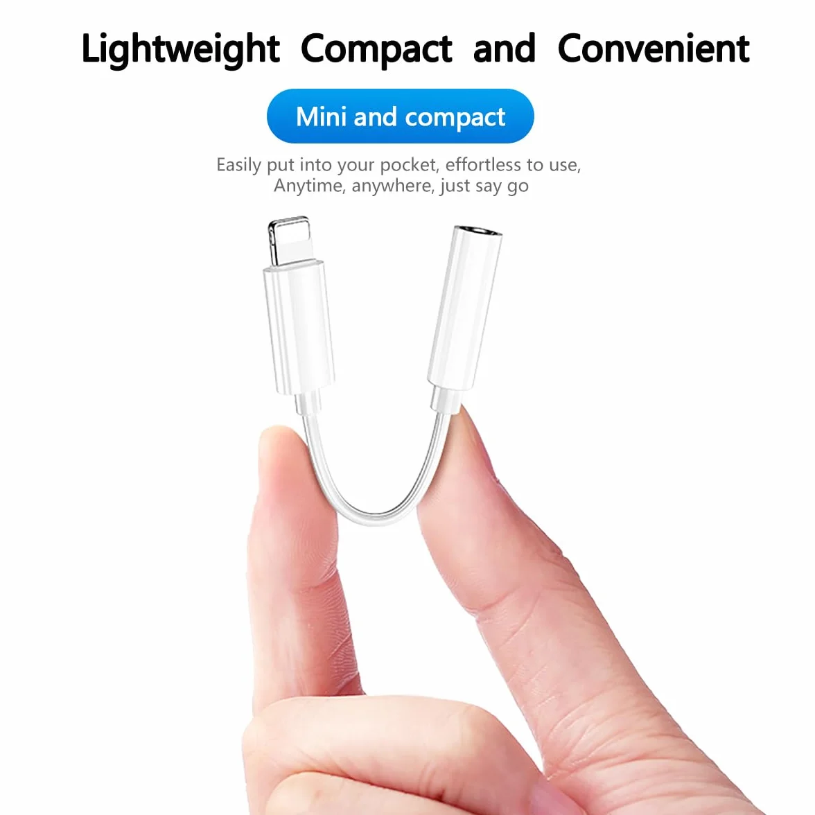 Adattatore Cuffie per Phone MFi Certificato Cavo Aux Audio Dongle Convertitore Compatibile con Phone 14Pro/14/13/12/SE/11/X/XS/8/7 2 Pack