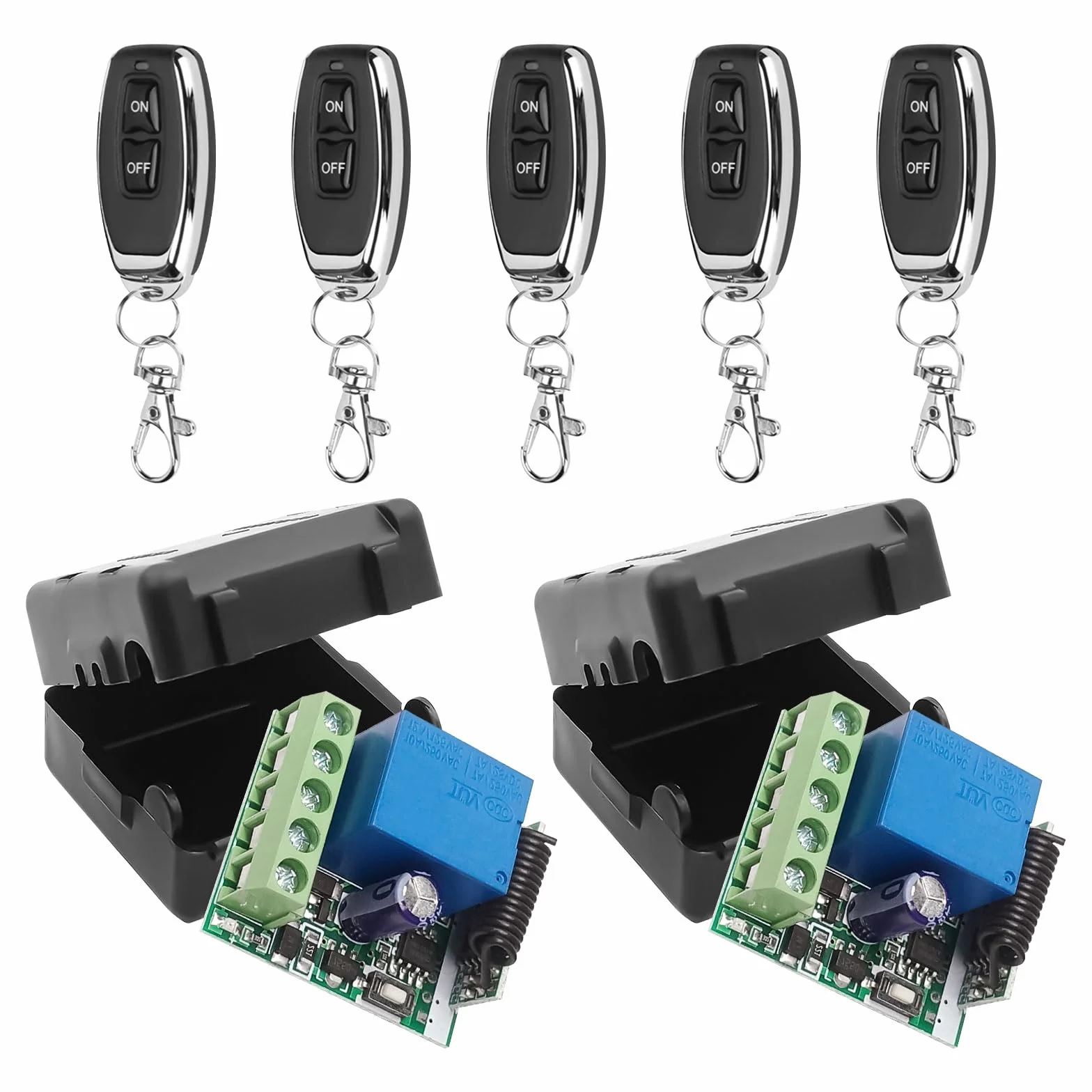 433 MHz Interruttore di controllo remoto senza fili DC 12V 1CH RF modulo ricevitore relè con trasmettitore lungo raggio per apriporta garage