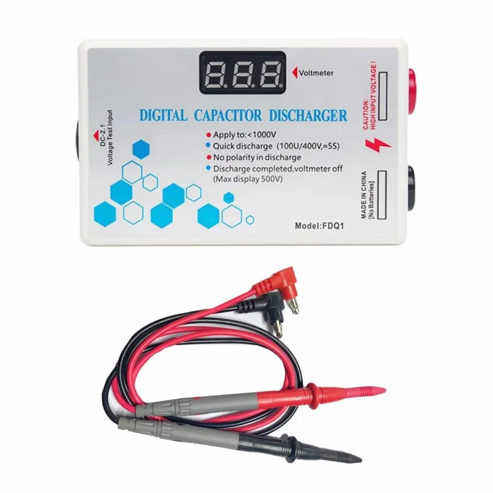Scaricatore condensatore digitale 1000 V con monitoraggio tensione voltmetro DC/AC penna scarica plastica FDQ1